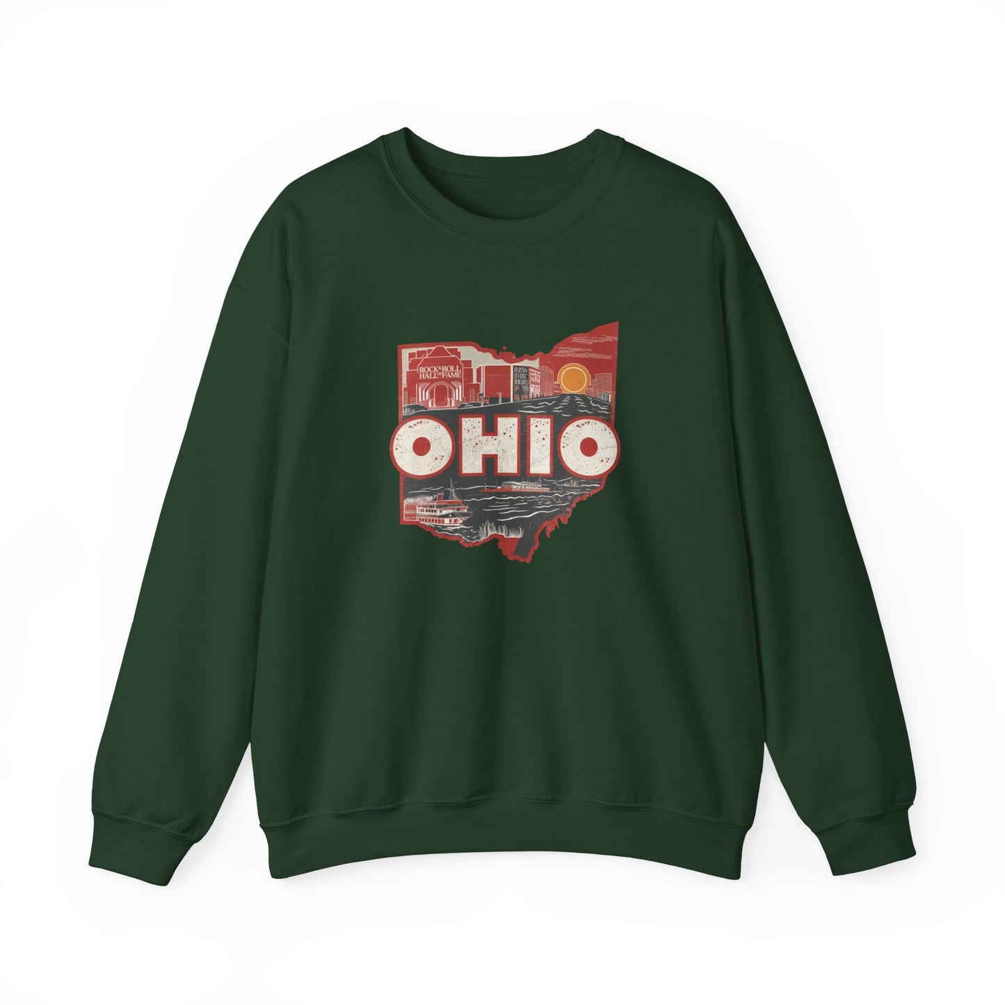Ohio State Outline Vintage Collage Sweatshirt