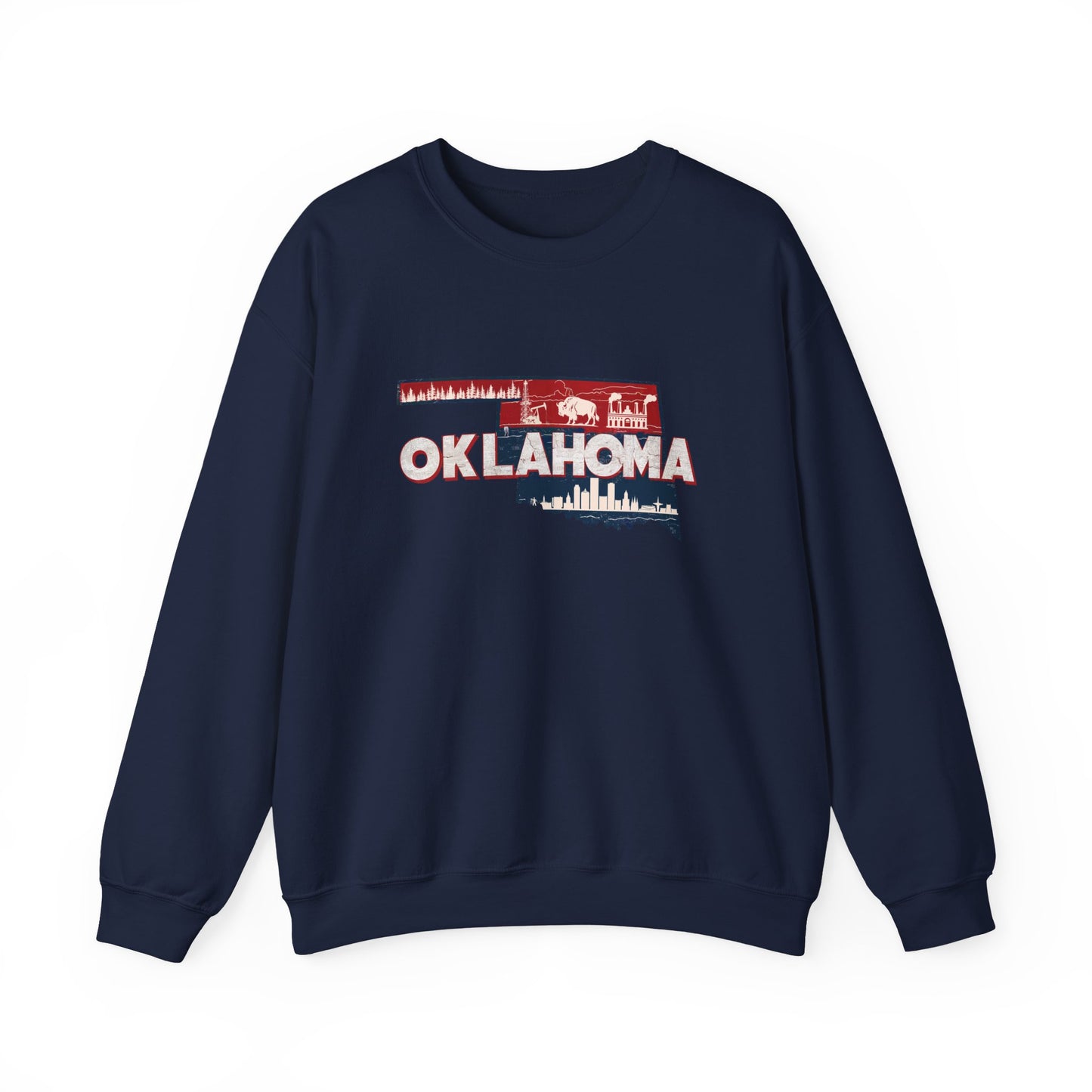 Oklahoma State Shape Skyline Crewneck Sweatshirt