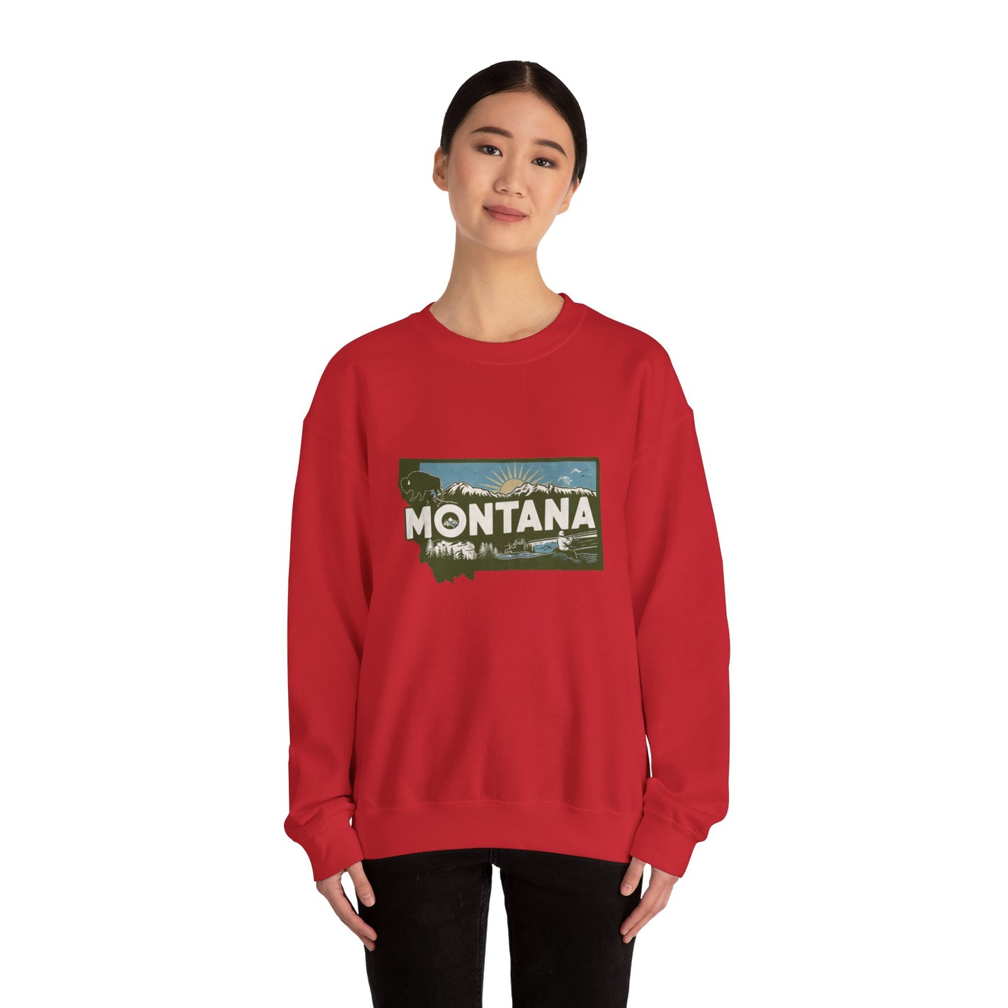 Montana State Landscape Crewneck Sweatshirt