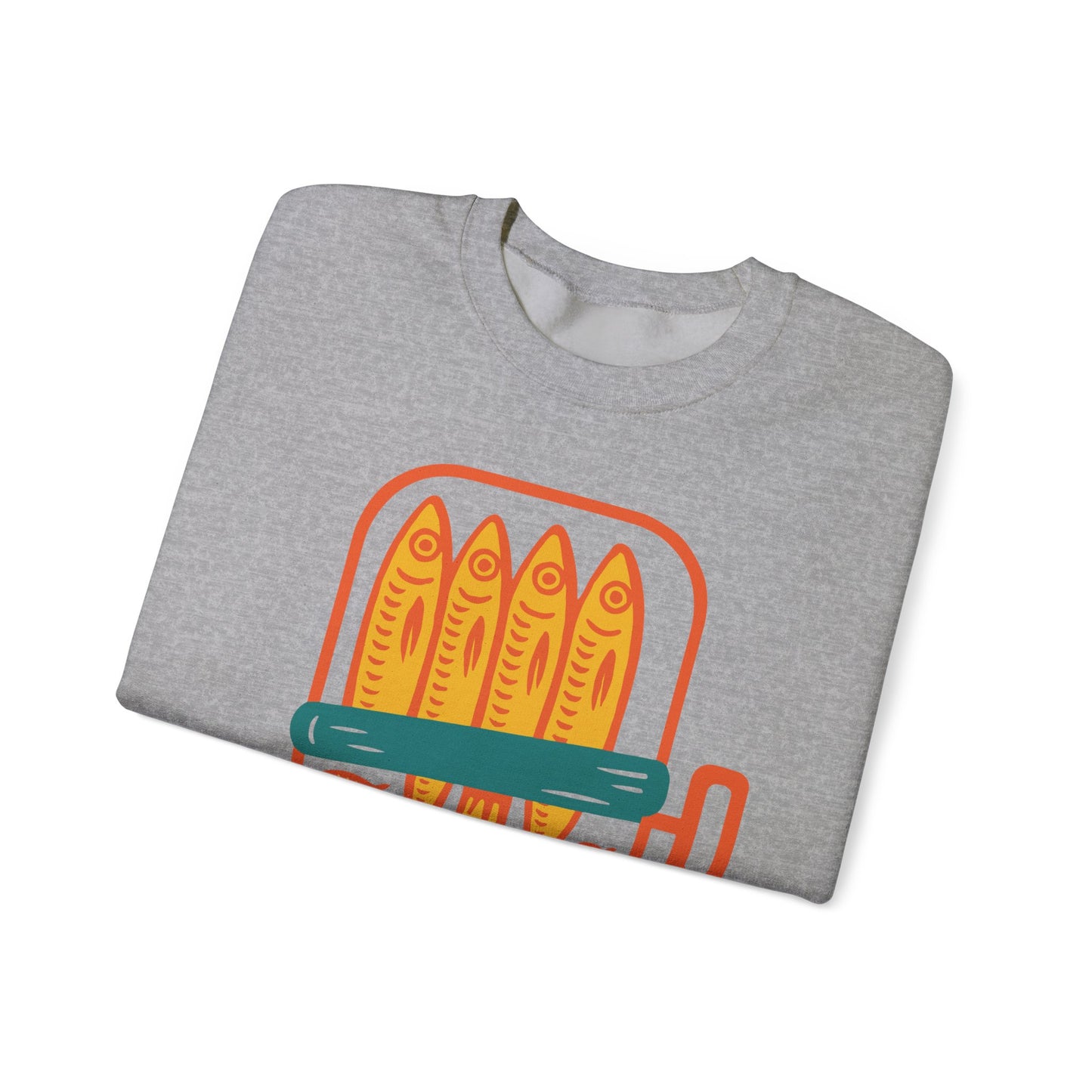 Sardine Can Illustration Sweatshirt | Retro Fish Graphic Crewneck