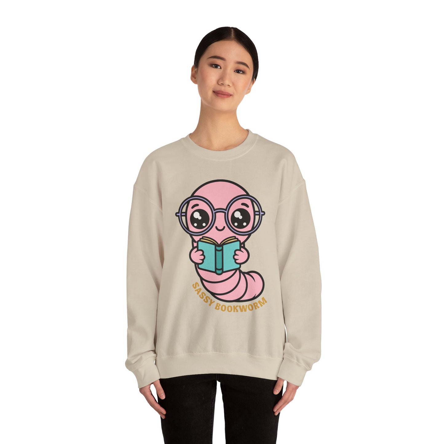 Sassy Bookworm Worm Sweatshirt | Reading Cute Graphic Crewneck