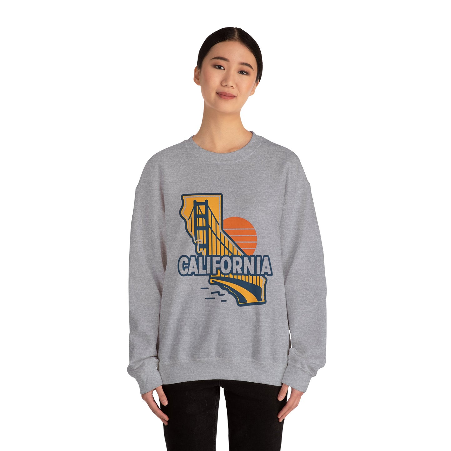 California Golden Gate Bridge Sweatshirt | State Silhouette Sunset