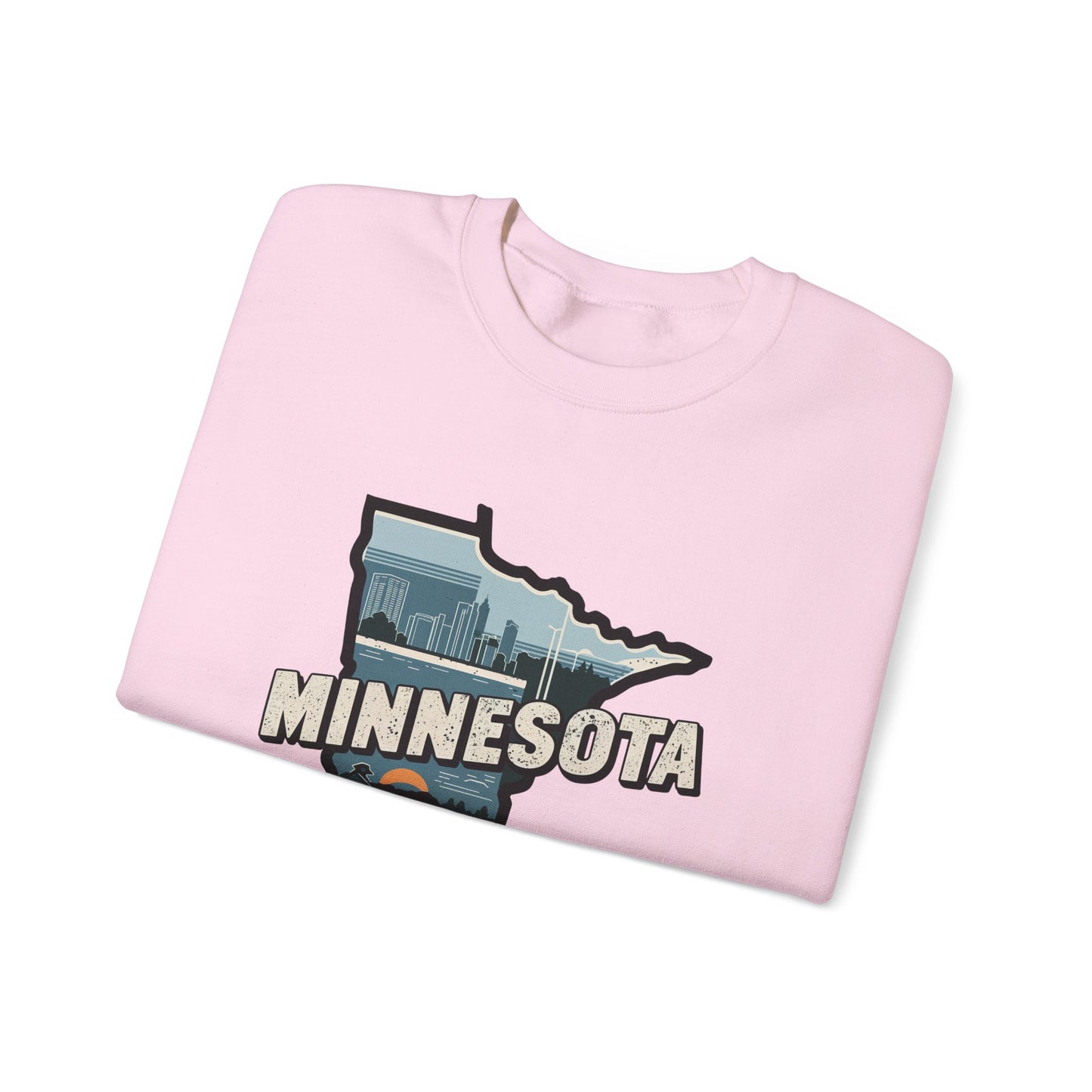 Minnesota state silhouette with skyline and loon Sweatshirt