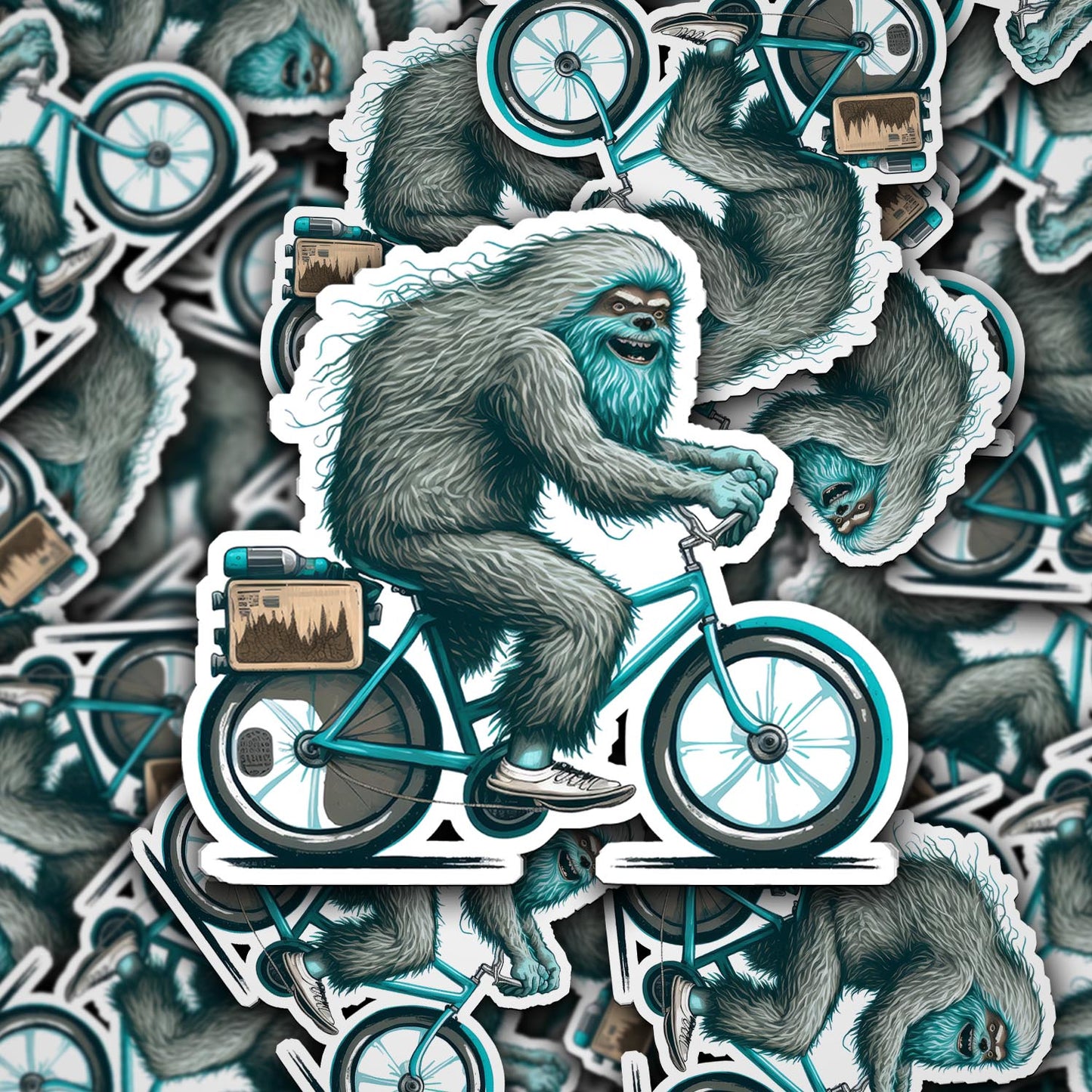 Yeti riding a Bicycle