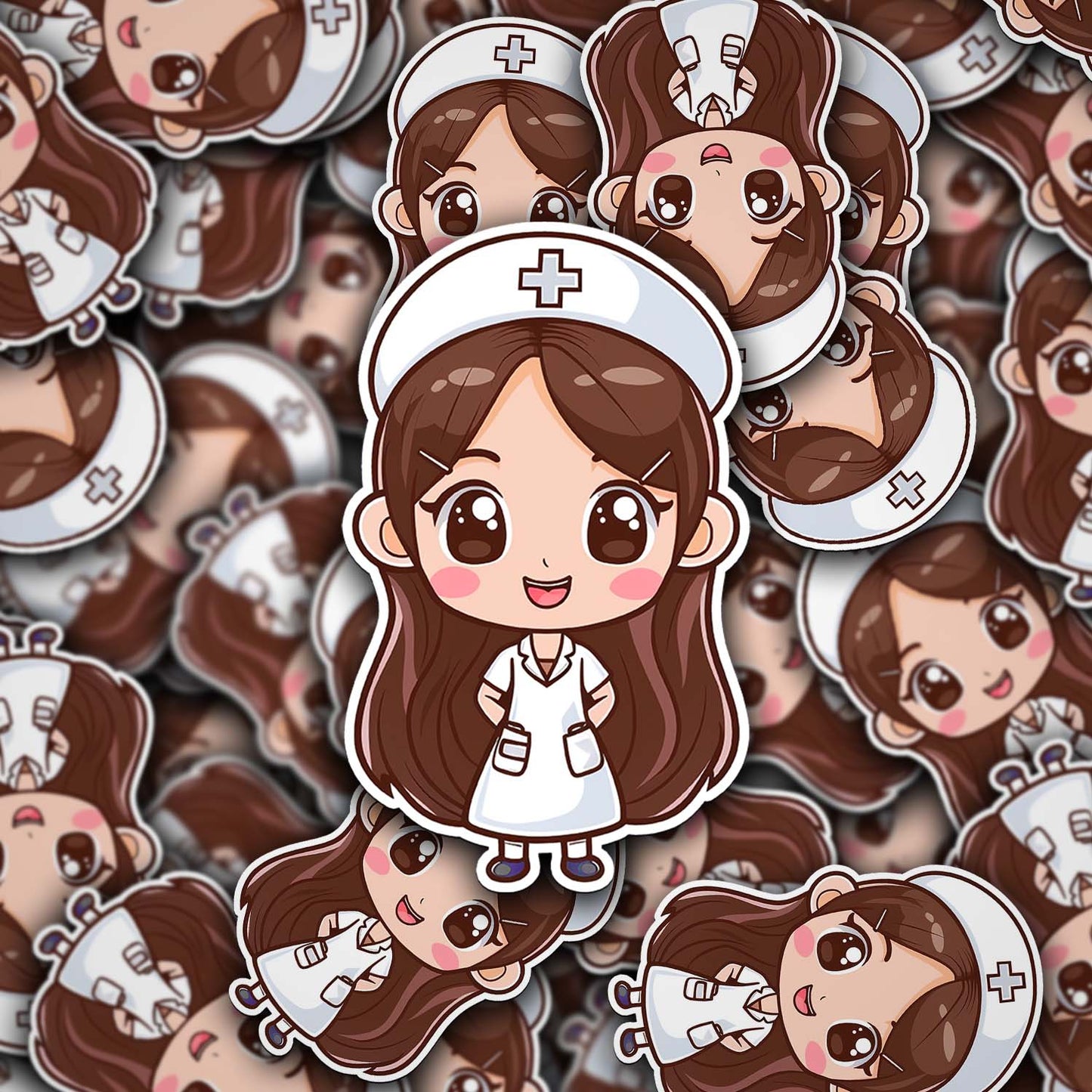 Cute Nurse Sticker – Weatherproof Vinyl for Water Bottles, Laptops & More