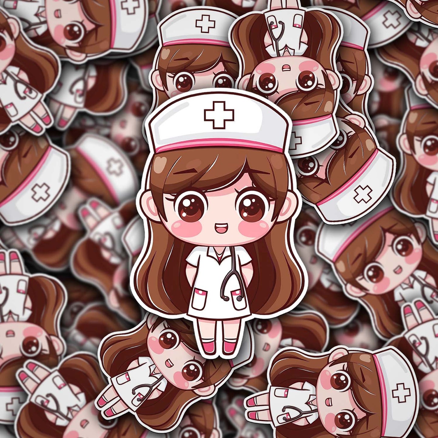 Cute Nurse Sticker – Weatherproof Vinyl for Water Bottles, Laptops & More