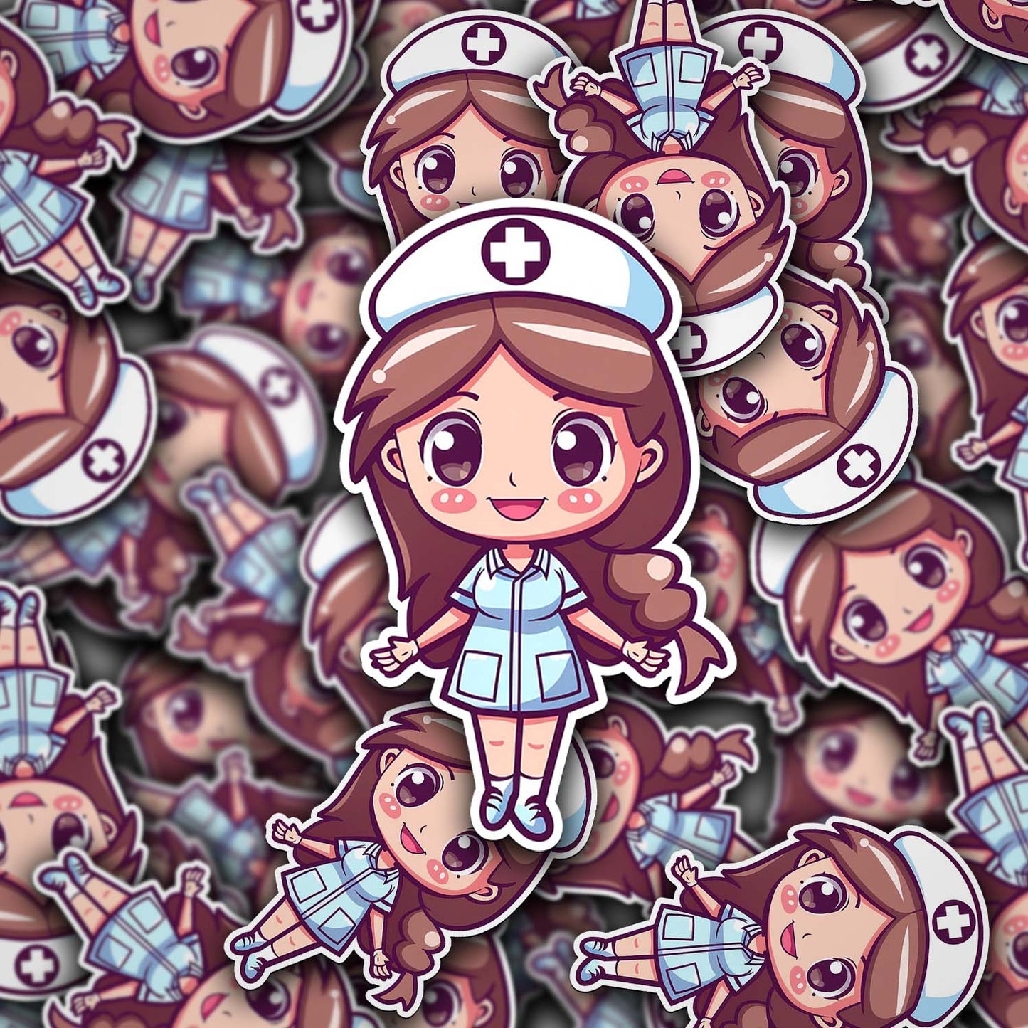 Cute Nurse Sticker – Weatherproof Vinyl for Water Bottles, Laptops & More