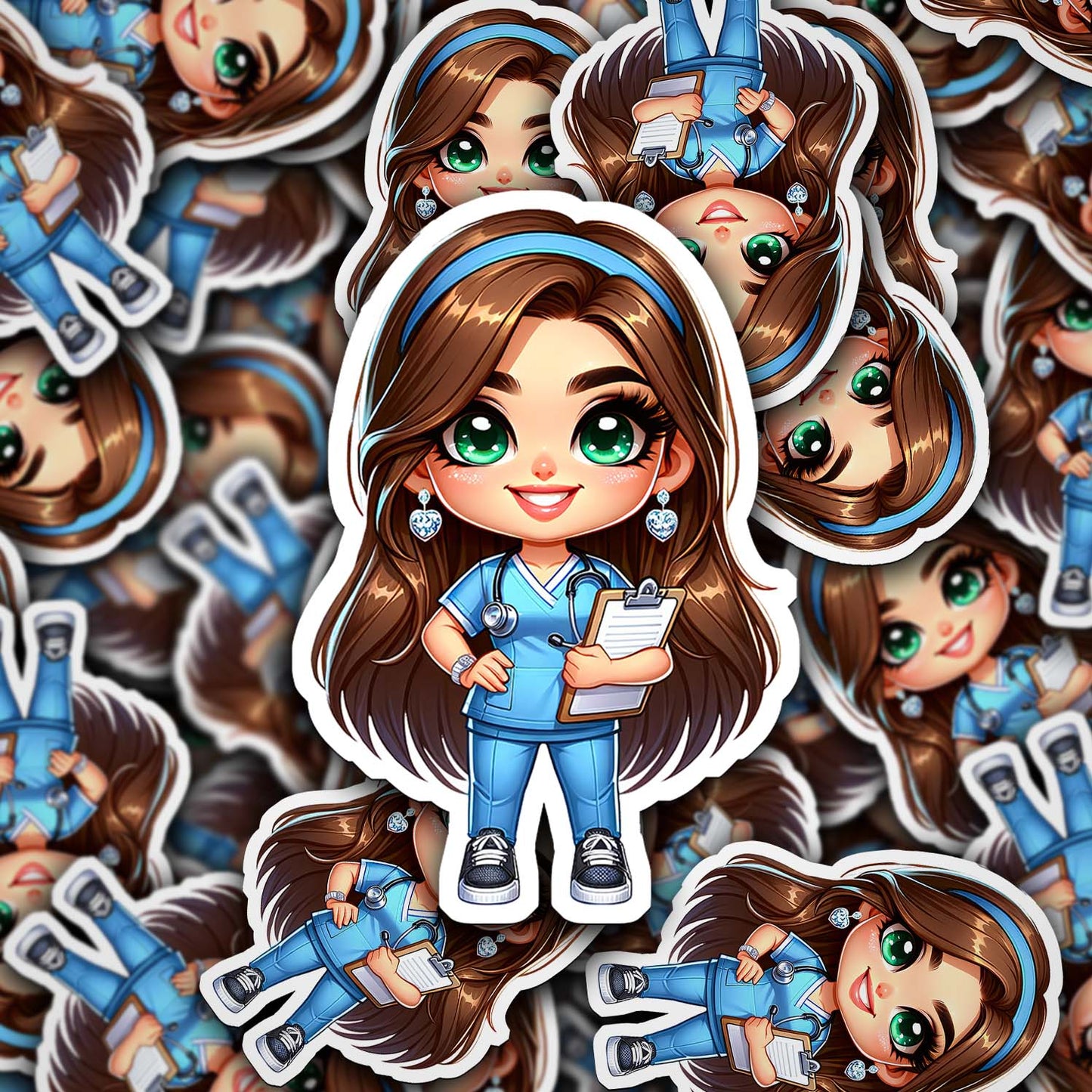 Cute Nurse Sticker – Weatherproof Vinyl for Water Bottles, Laptops & More