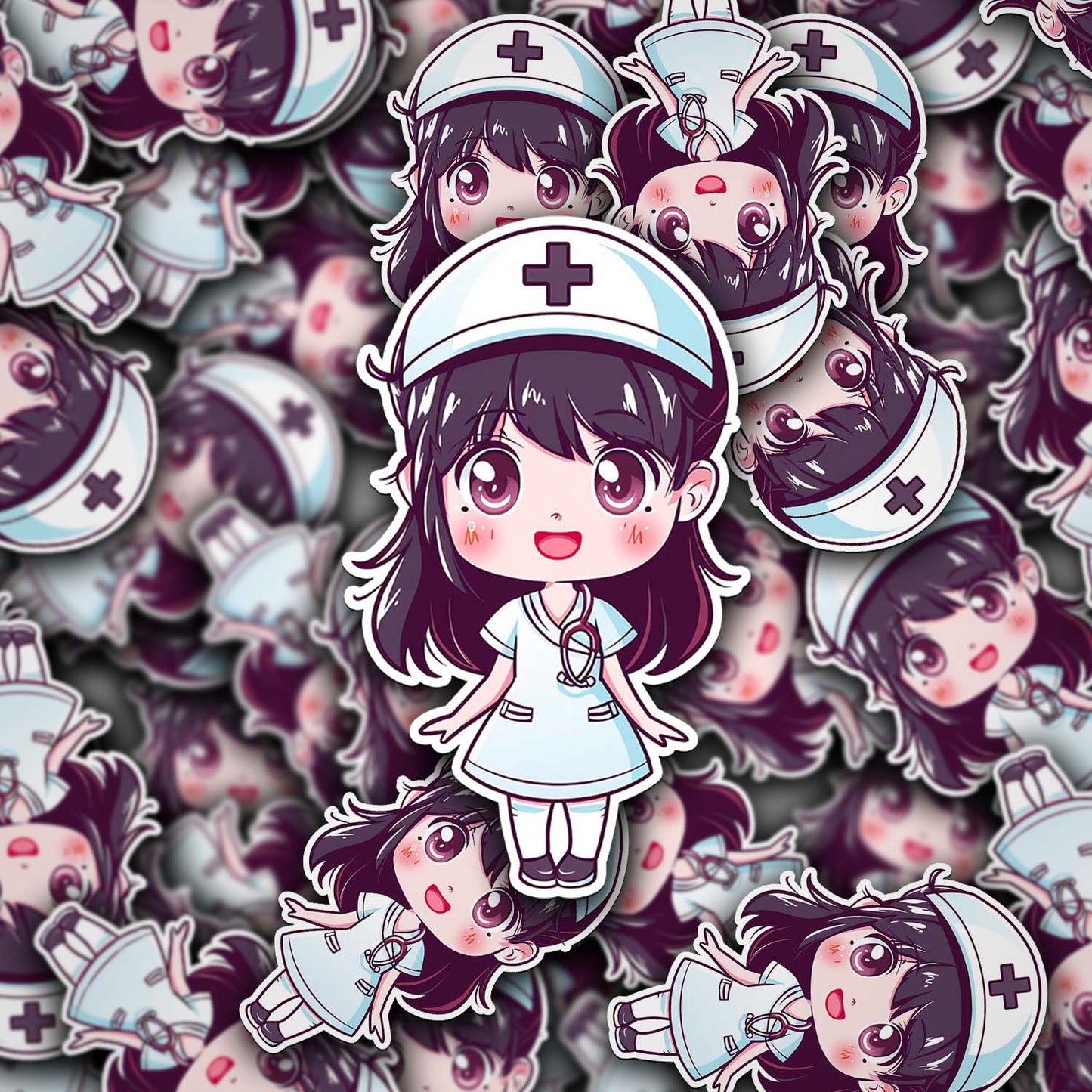 Cute Nurse Sticker – Weatherproof Vinyl for Water Bottles, Laptops & More