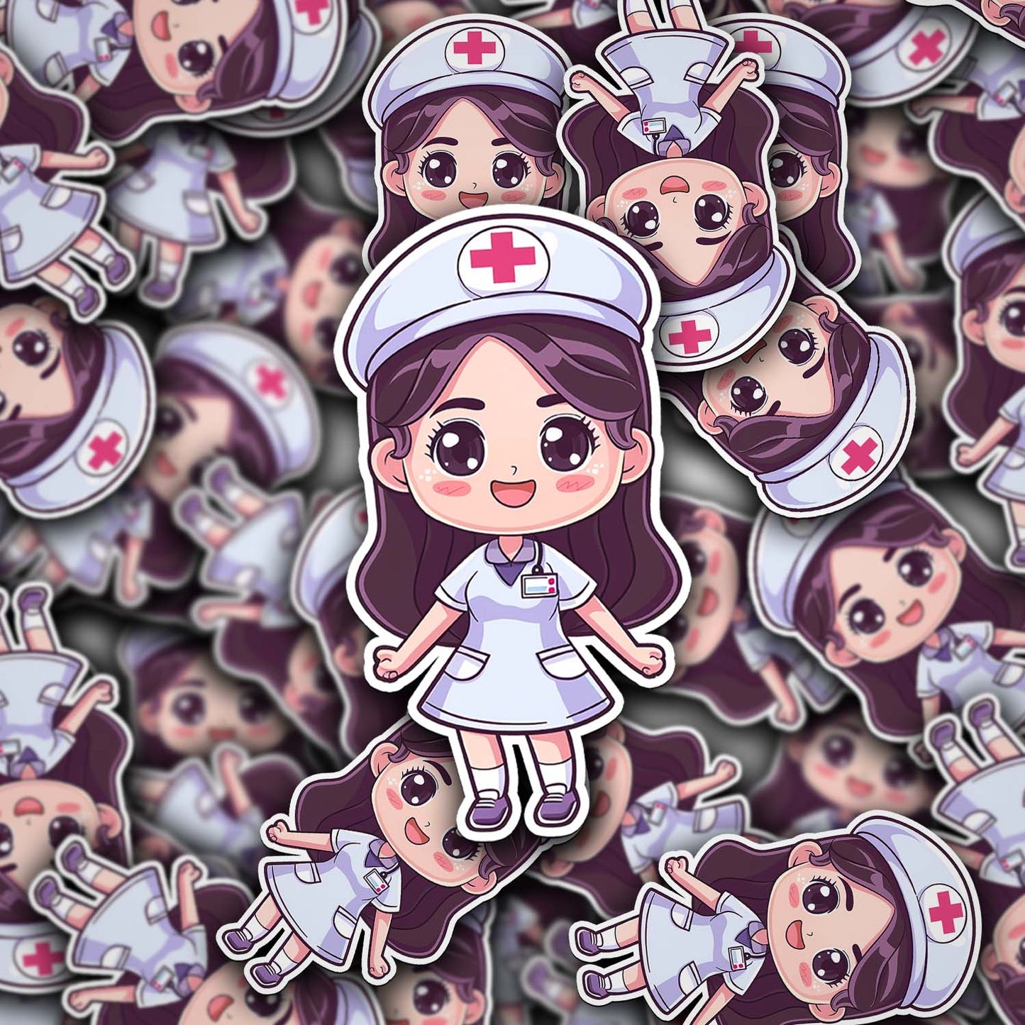 Cute Nurse Sticker – Weatherproof Vinyl for Water Bottles, Laptops & More