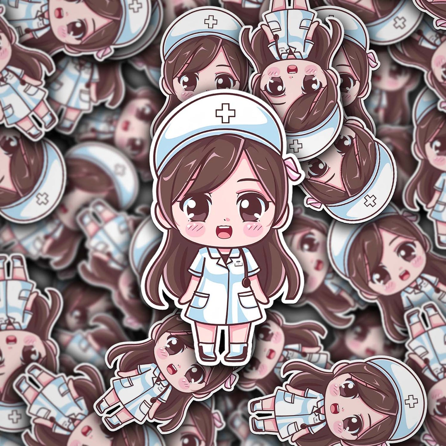 Cute Nurse Sticker – Weatherproof Vinyl for Water Bottles, Laptops & More