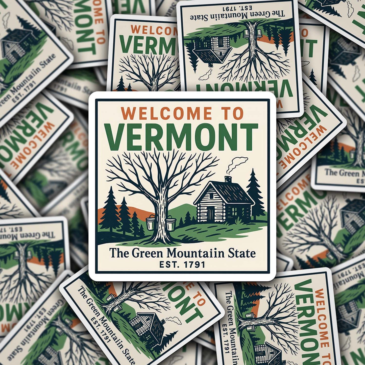 Welcome to Vermont Vinyl Sticker – Vintage State Travel Decal