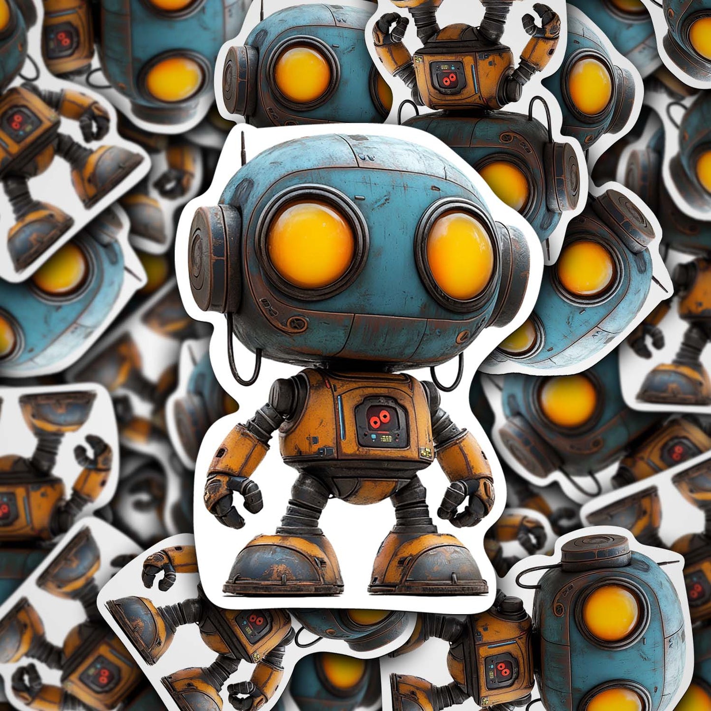 Cute Cartoon Robot Sticker – Durable Weatherproof Vinyl for All Surfaces