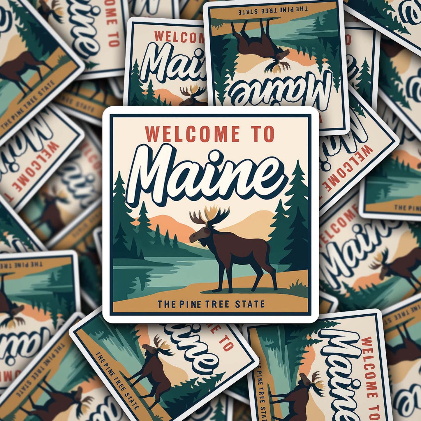Welcome to Maine Vinyl Sticker – Vintage State Travel Decal