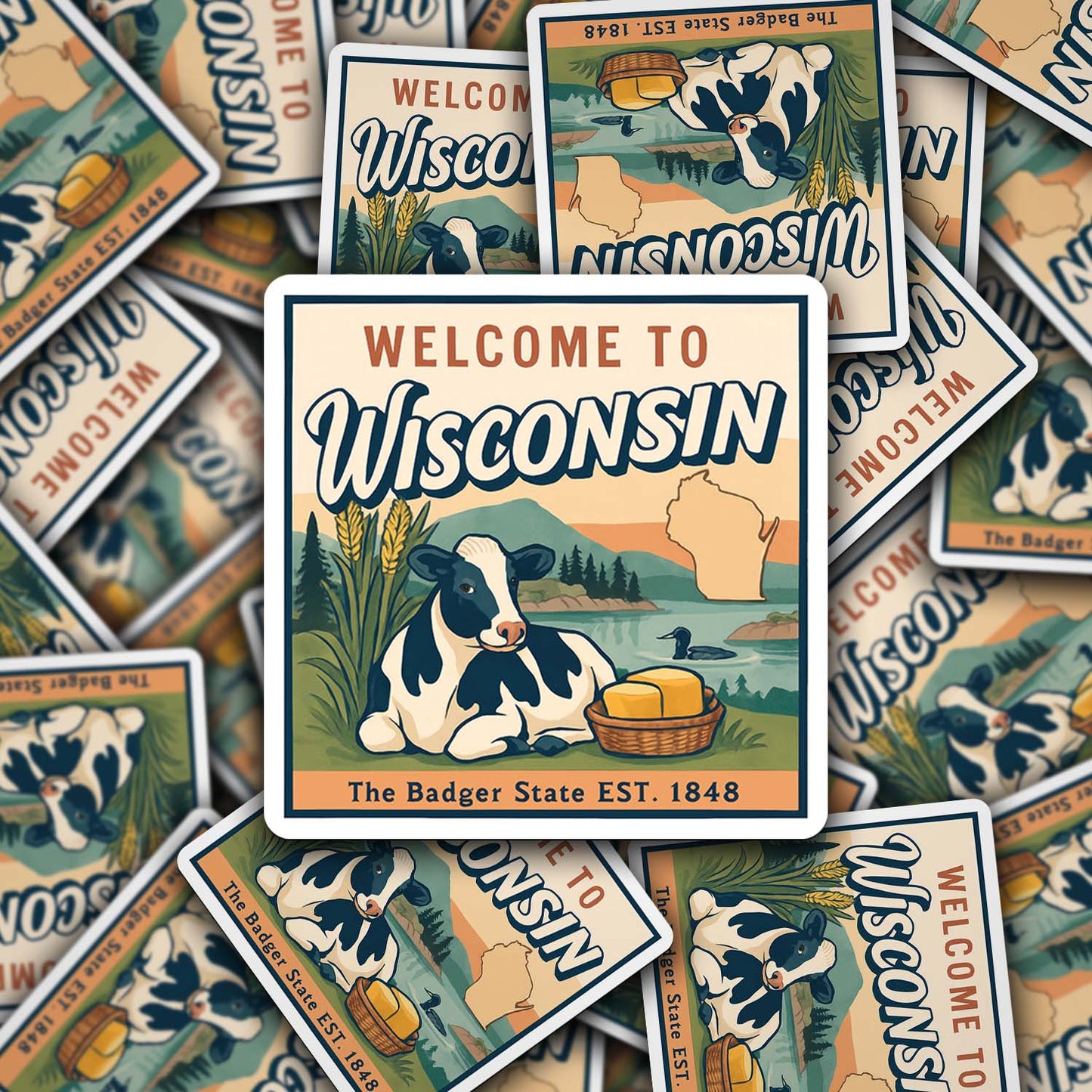 Welcome to Wisconsin Vinyl Sticker – Vintage State Travel Decal