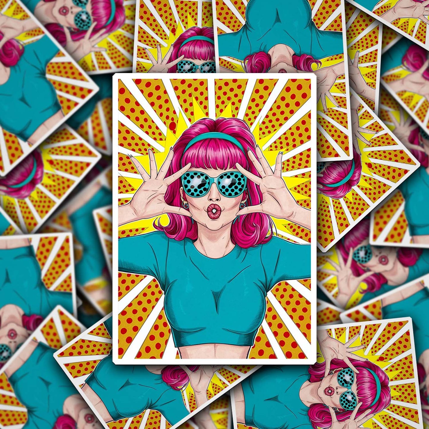 Retro Lady Sticker – Vintage-Inspired Weatherproof Vinyl for Laptops & More