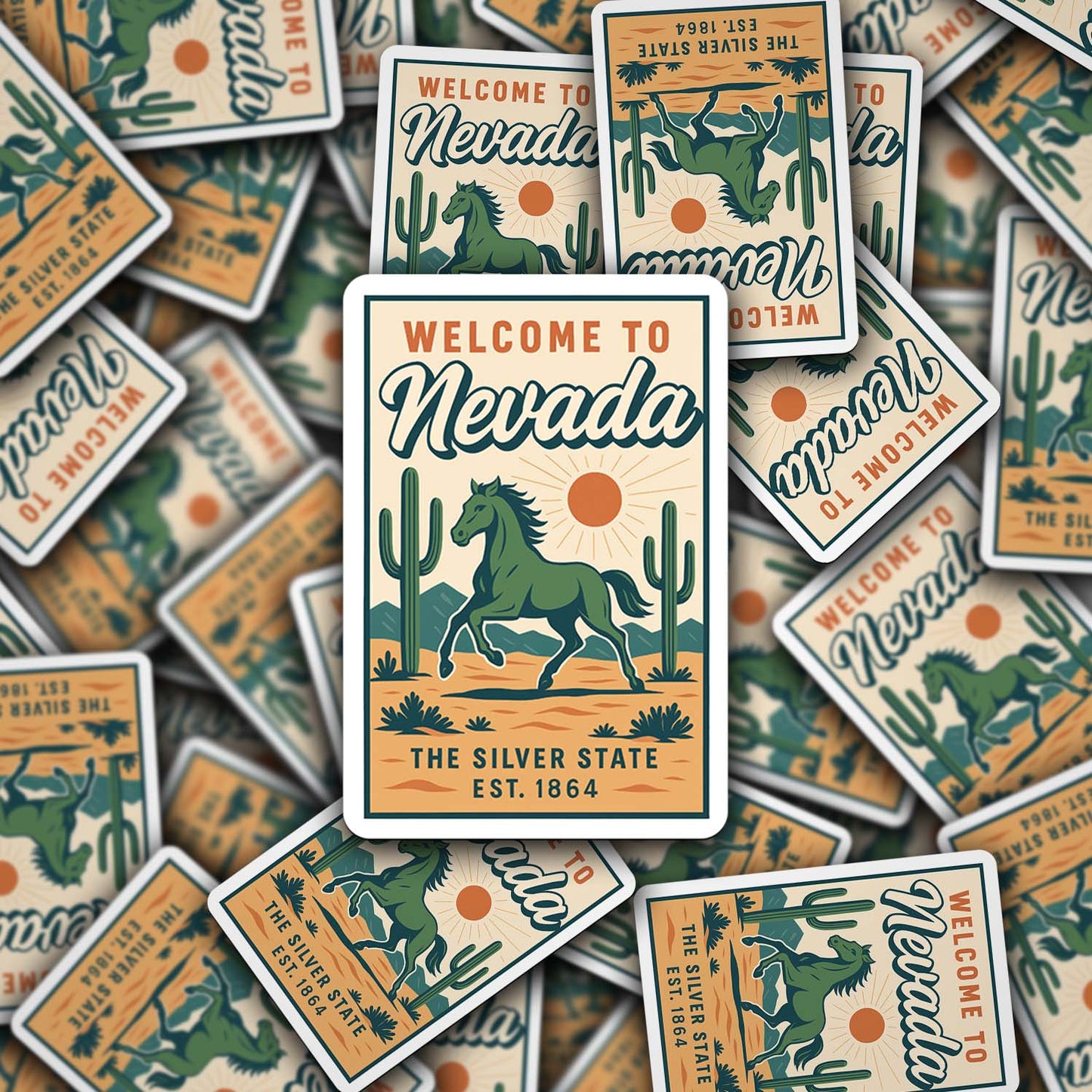Welcome to Nevada Vinyl Sticker – Vintage State Travel Decal