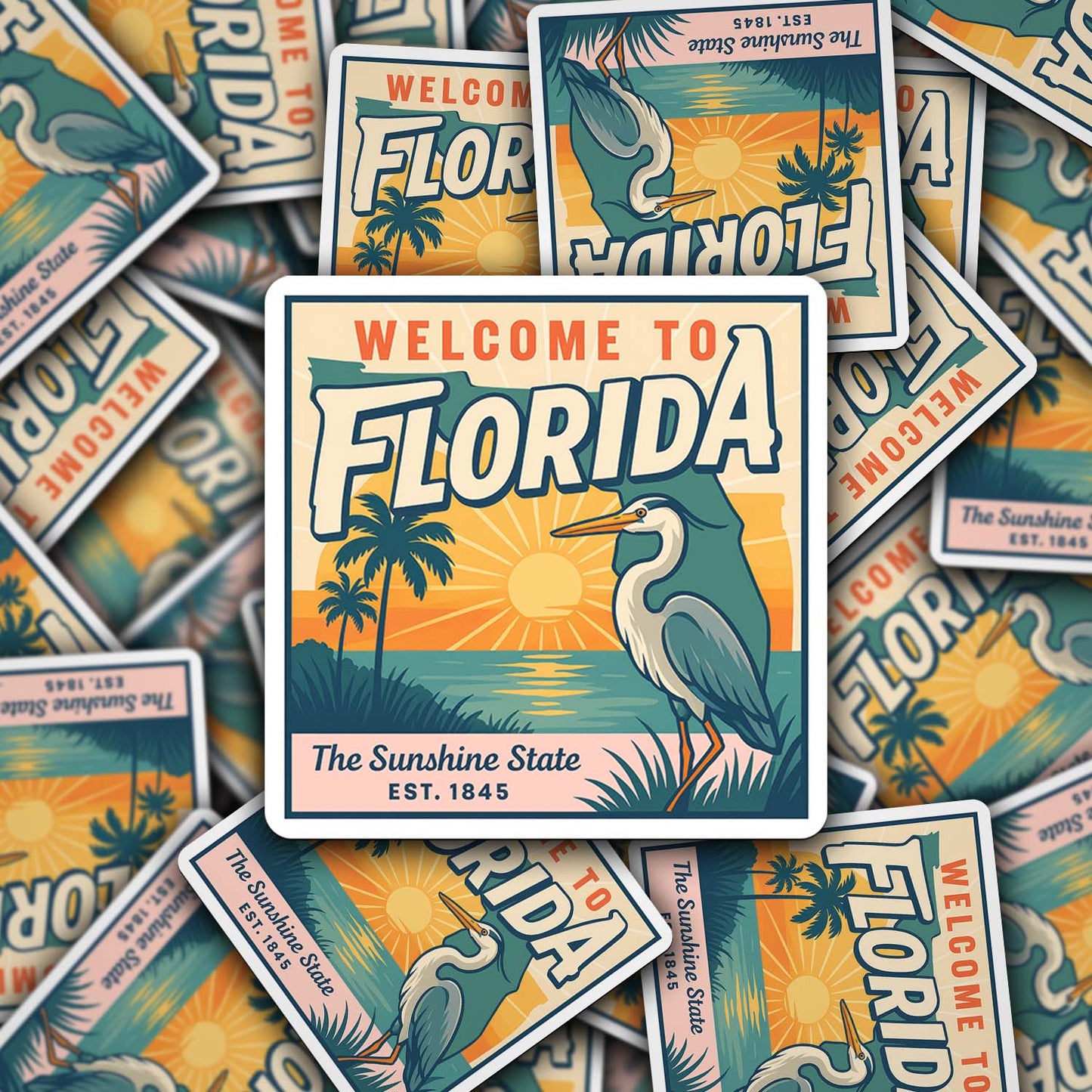 Welcome to Florida Vinyl Sticker – Vintage State Travel Decal