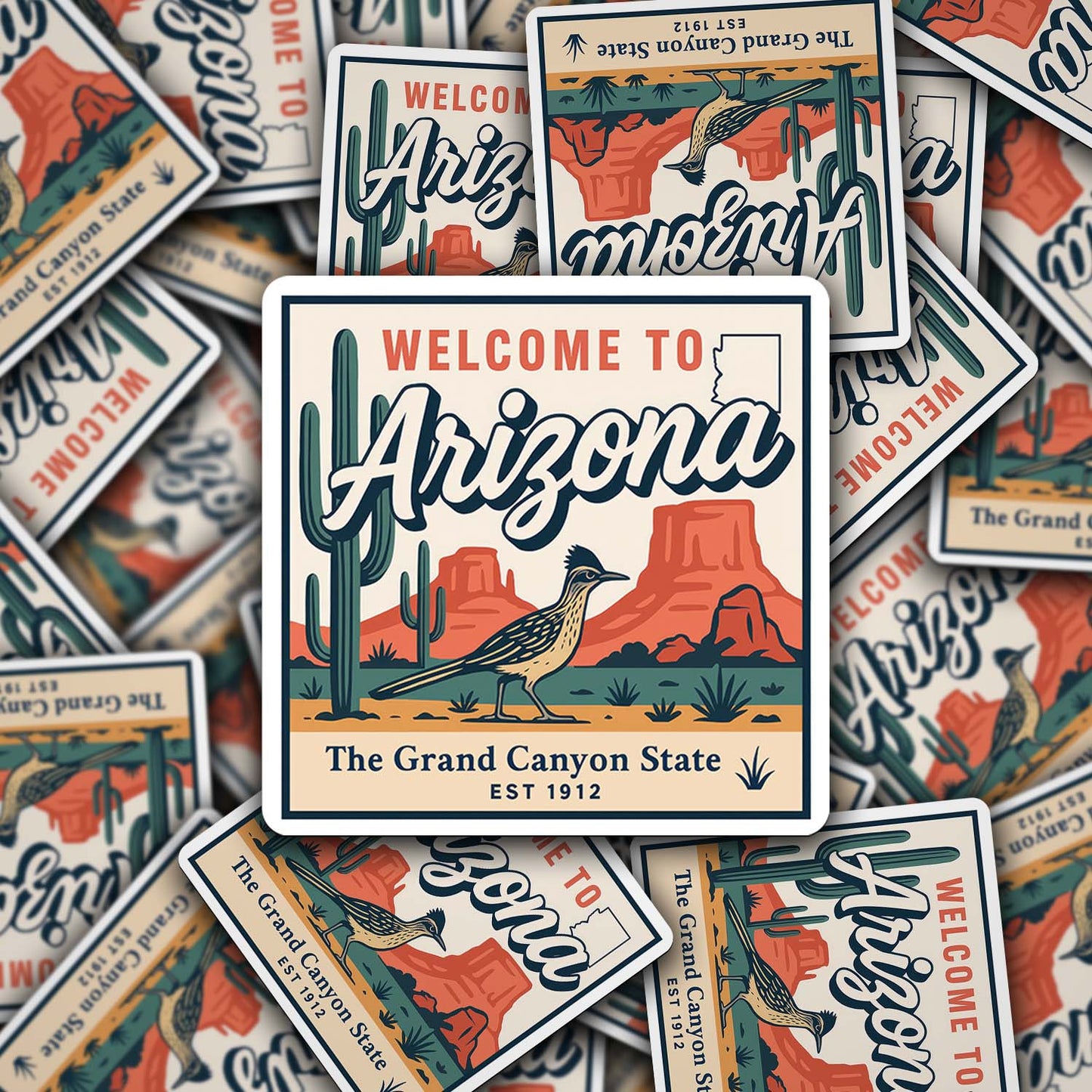 Welcome to Arizona Vinyl Sticker – Vintage State Travel Decal