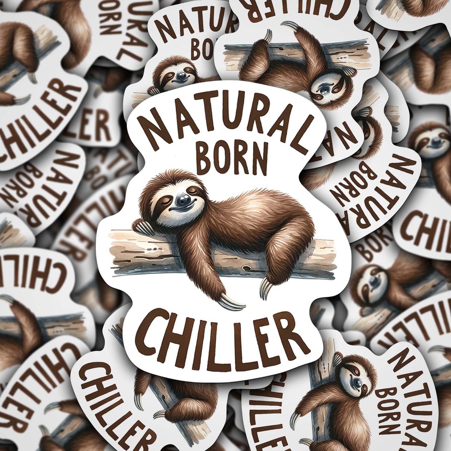 Sloths with Quotes Sticker – Cute Weatherproof Vinyl for Laptops, Cups & More