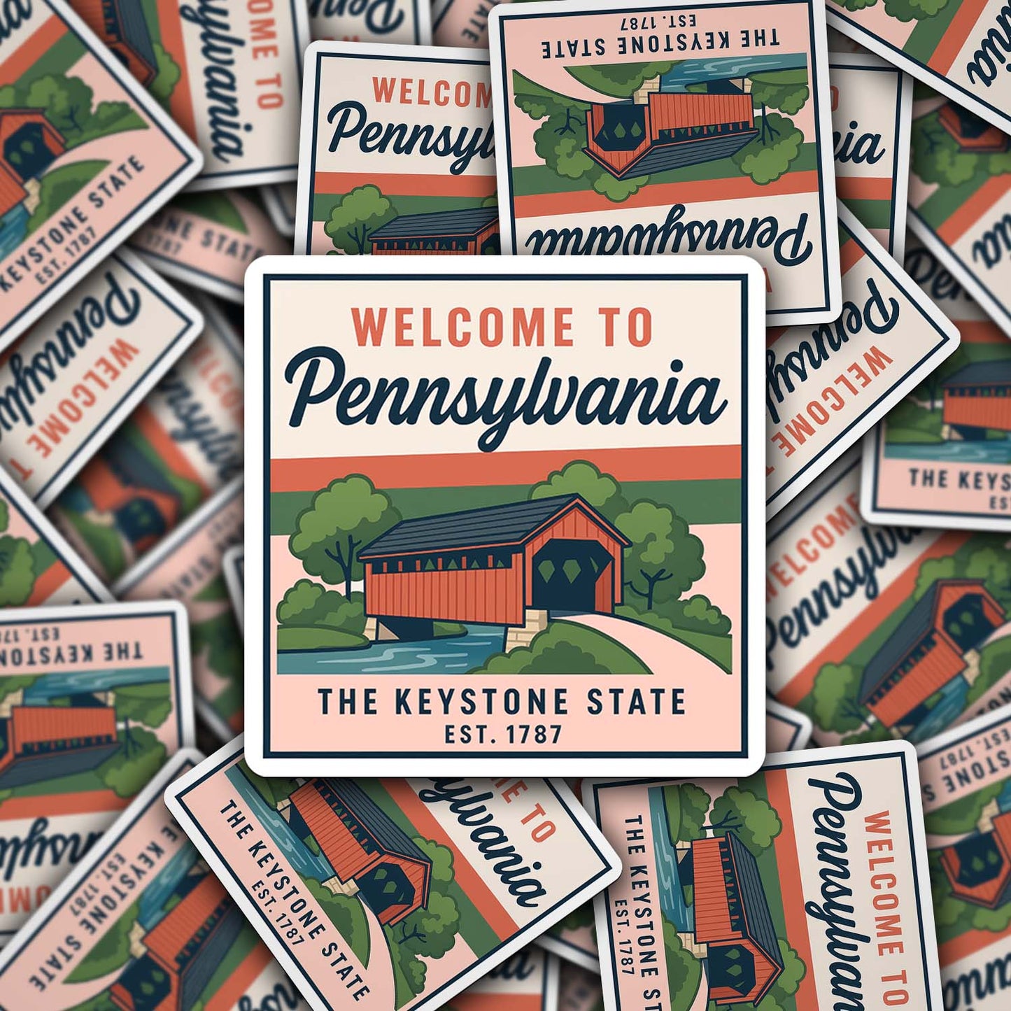 Welcome to Pennsylvania Vinyl Sticker – Vintage State Travel Decal