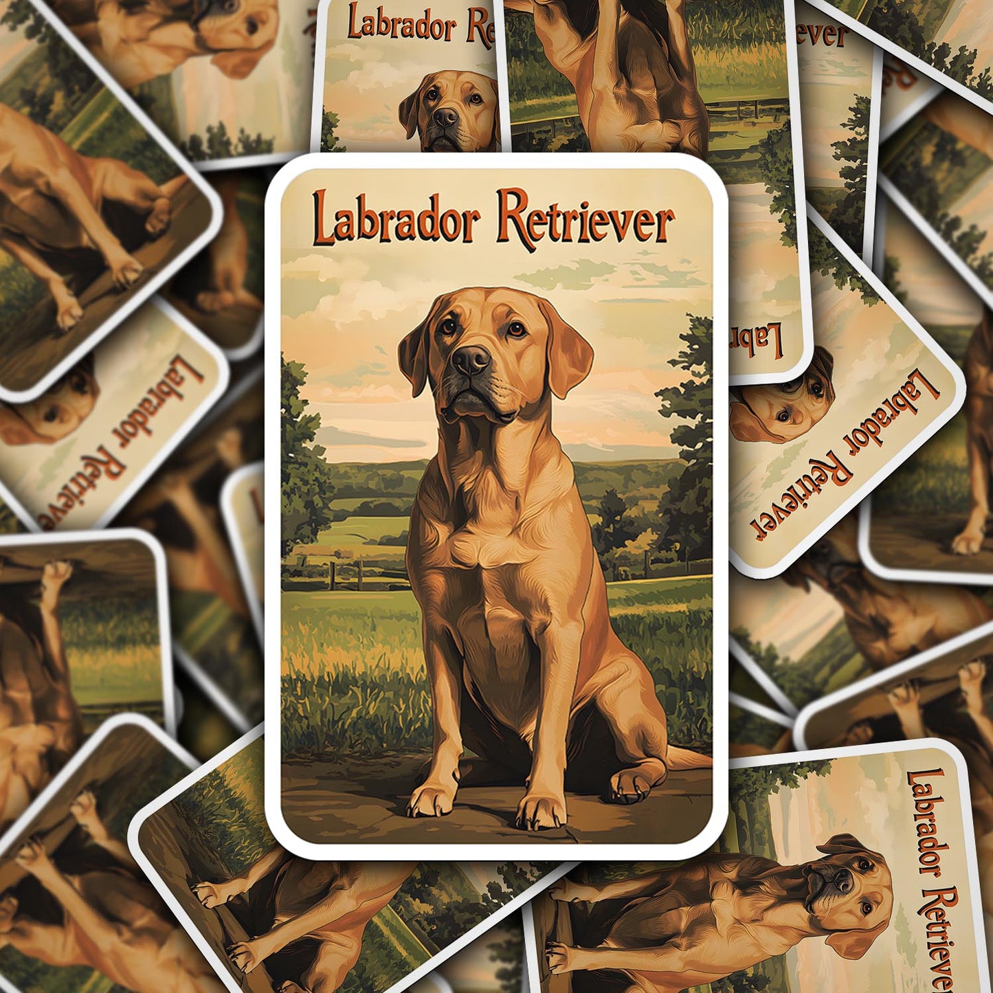 Vintage Labrador Retriever Sticker – Durable Vinyl Sticker