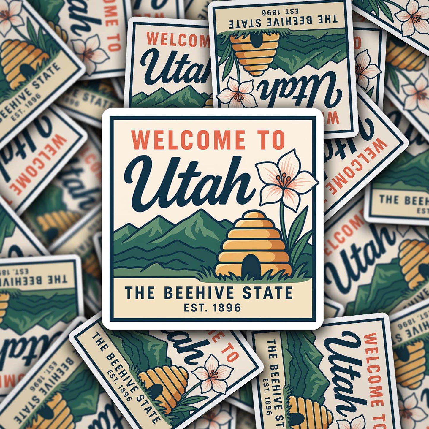 Welcome to Utah Vinyl Sticker – Vintage State Travel Decal