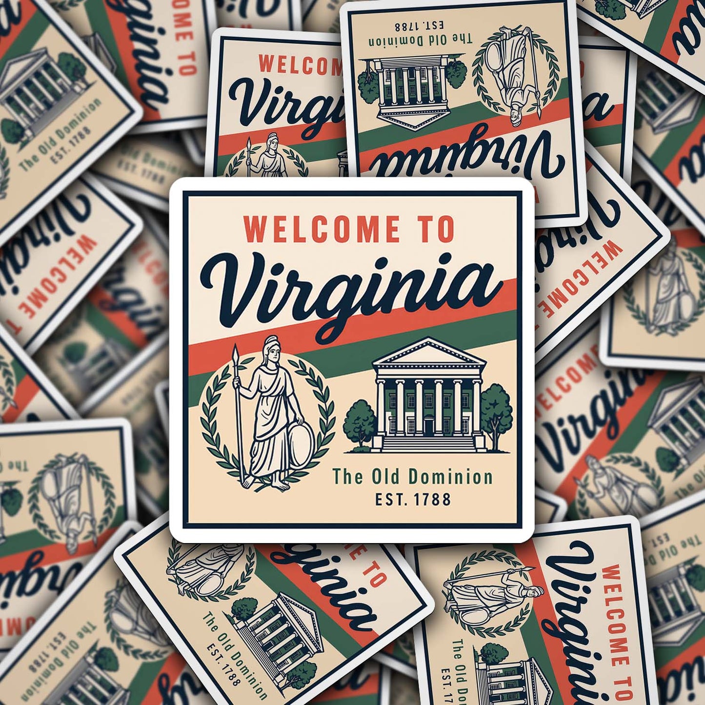 Welcome to Virginia Vinyl Sticker – Vintage State Travel Decal