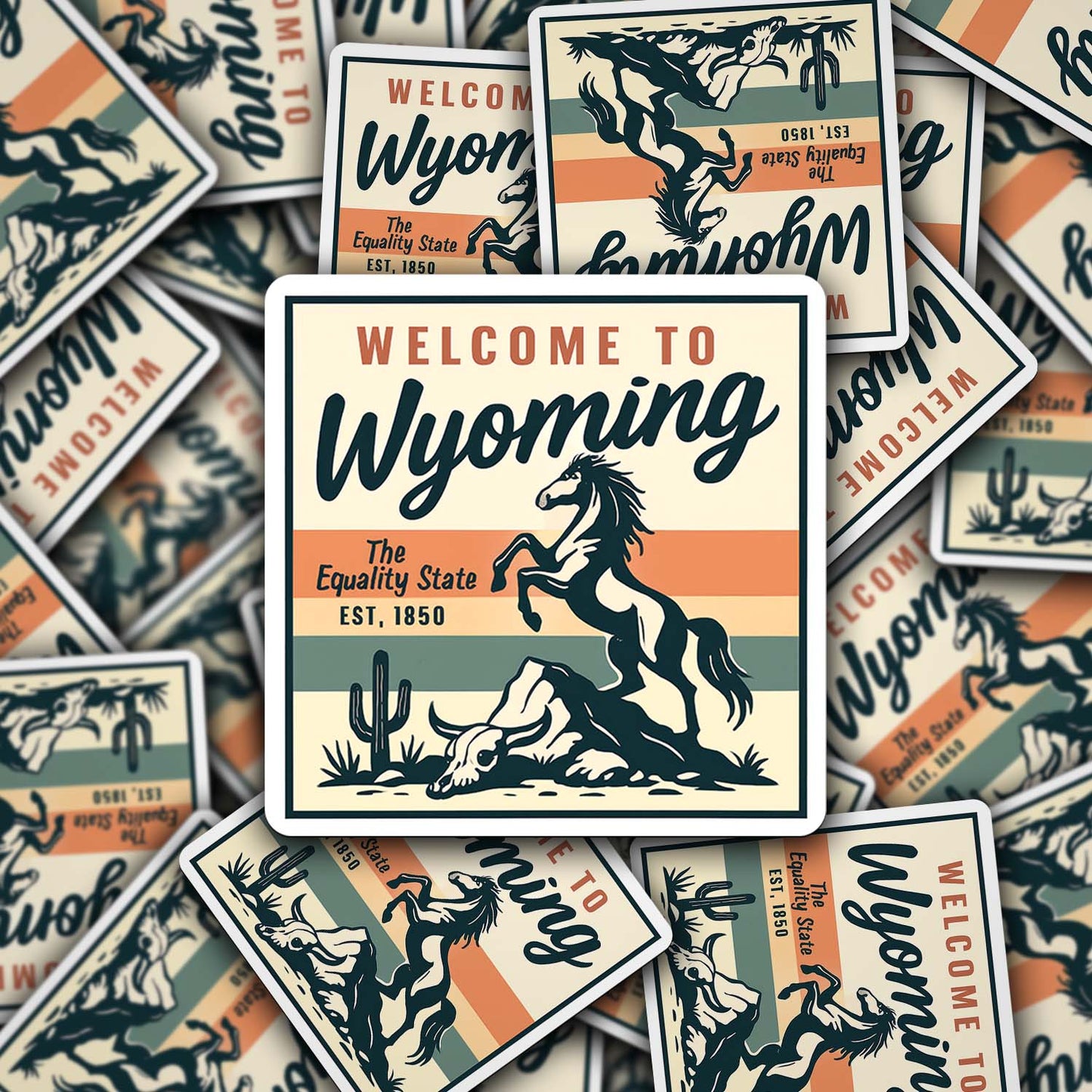 Welcome to Wyoming Vinyl Sticker – Vintage State Travel Decal