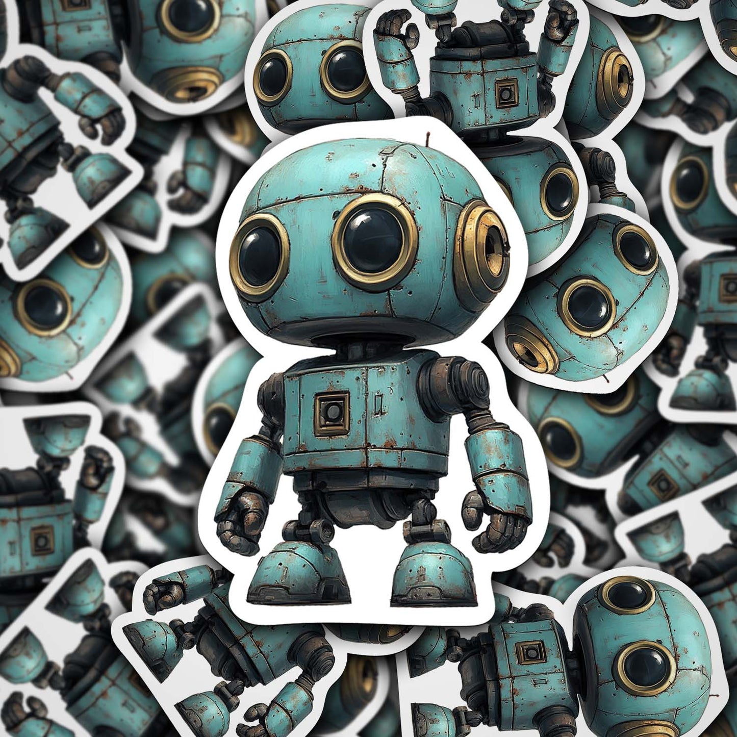 Cute Cartoon Robot Sticker – Durable Weatherproof Vinyl for All Surfaces