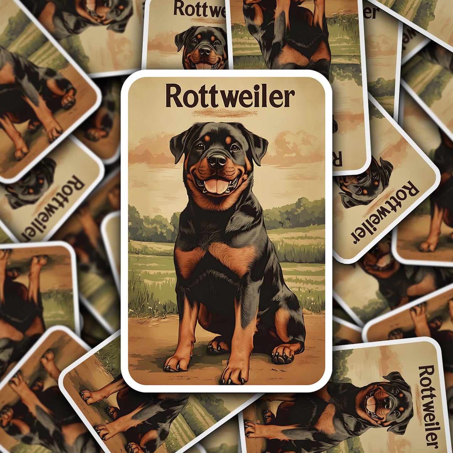 Vintage Rottweiler Sticker – Durable Vinyl Sticker