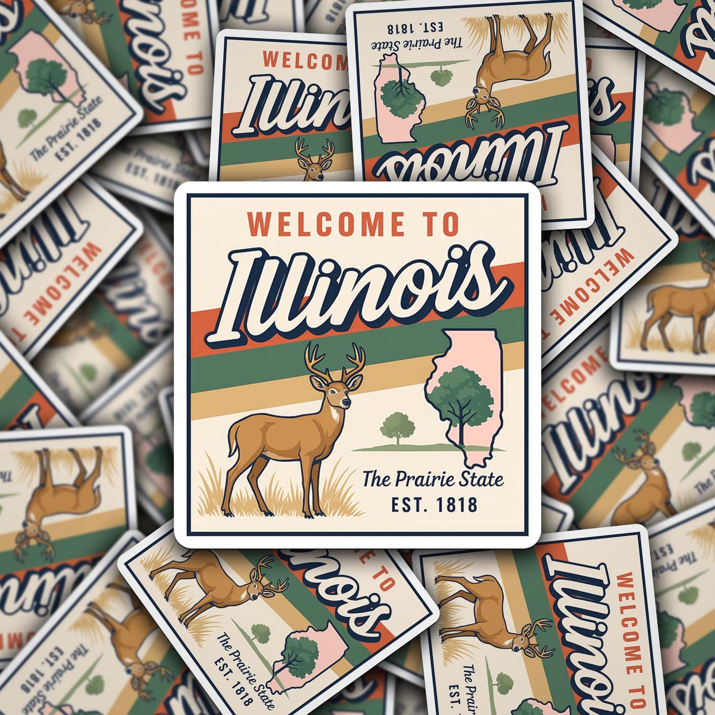 Welcome to Illinois Vinyl Sticker – Vintage State Travel Decal