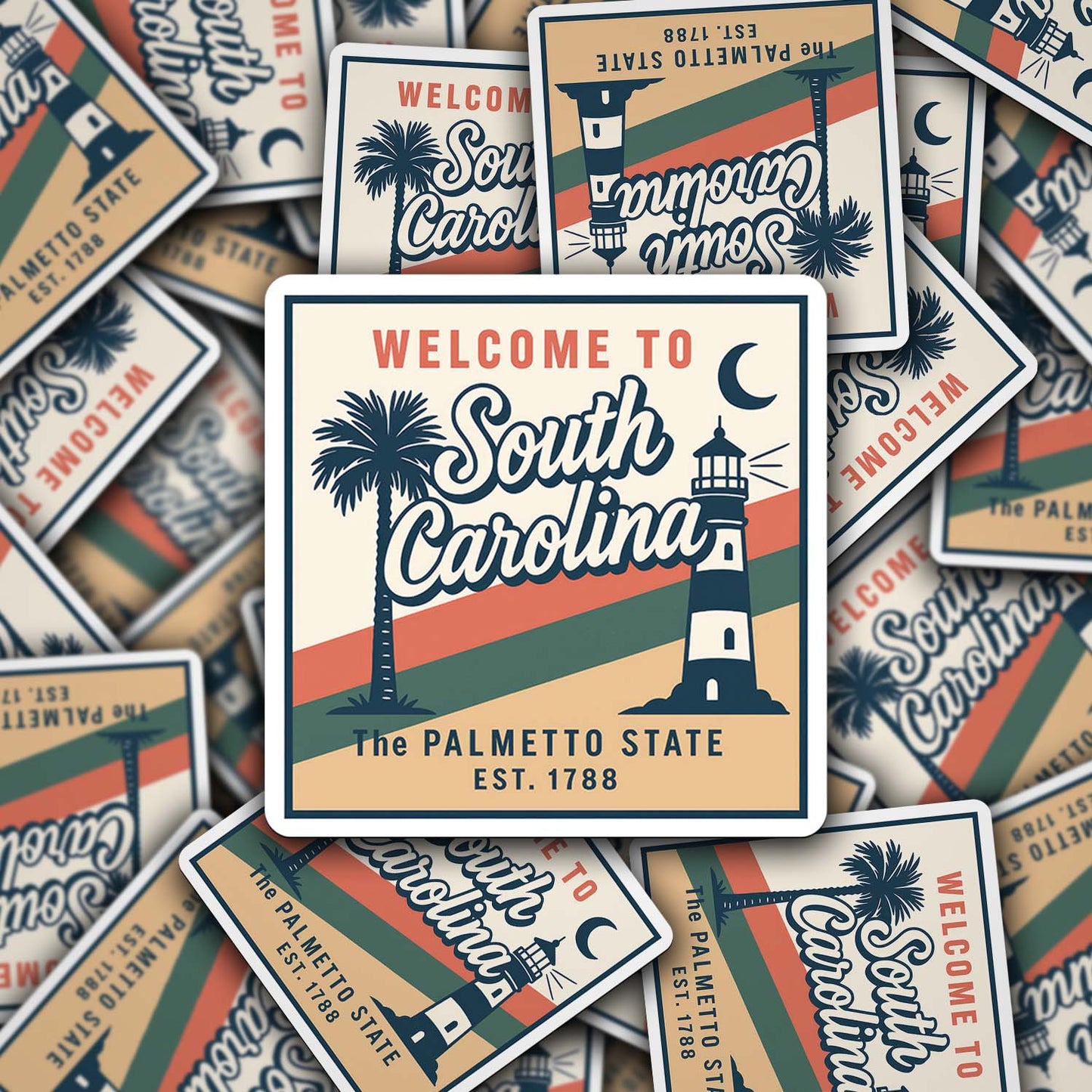 Welcome to South Carolina Vinyl Sticker – Vintage State Travel Decal