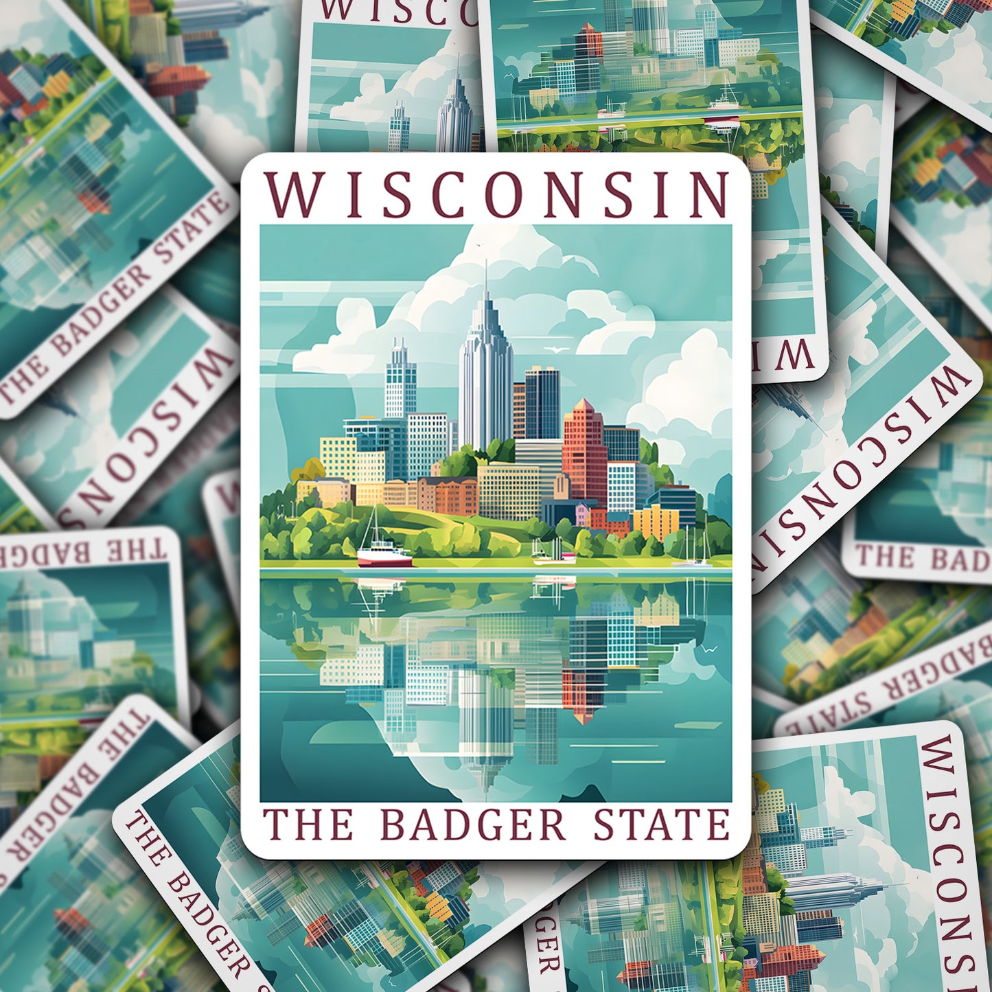 Wisconsin Vinyl Sticker – The Badger State Vintage Travel Decal