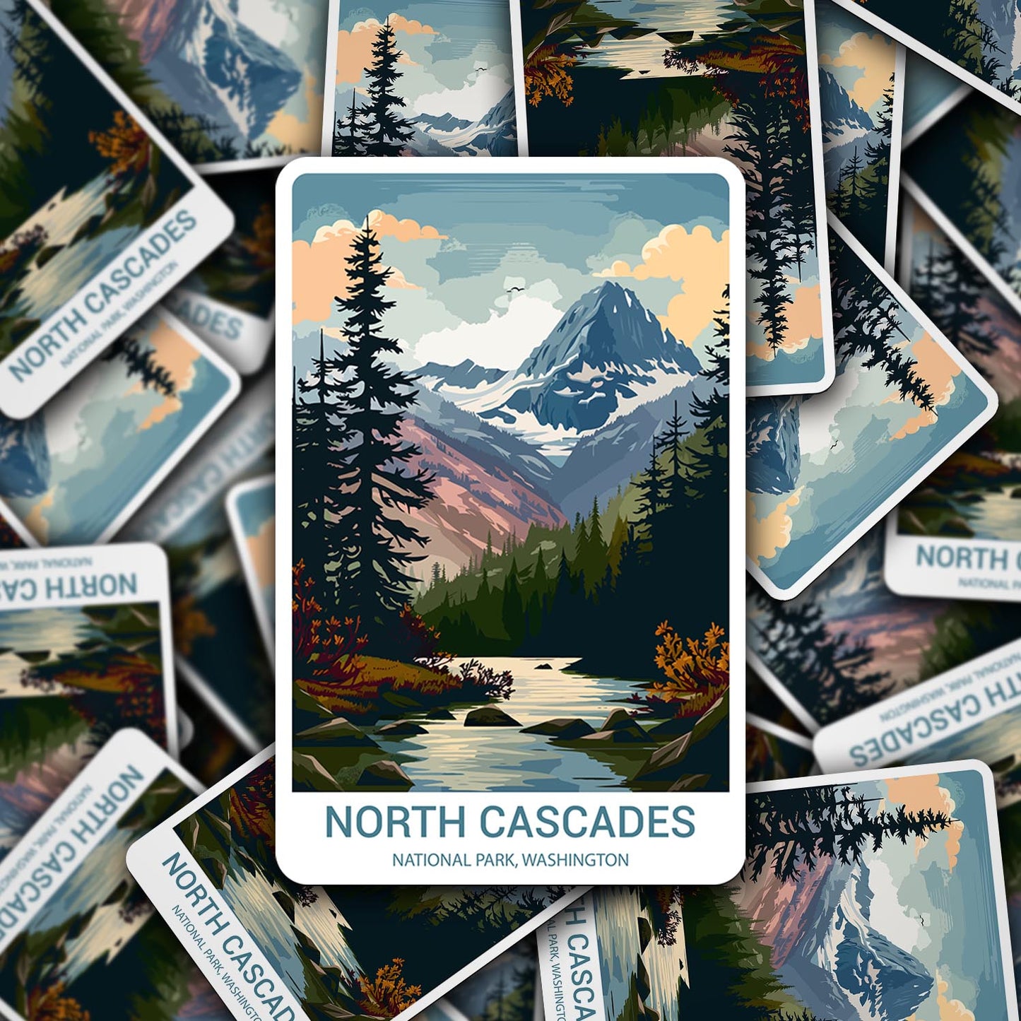 North Cascades National Park Sticker – Durable Vinyl Sticker