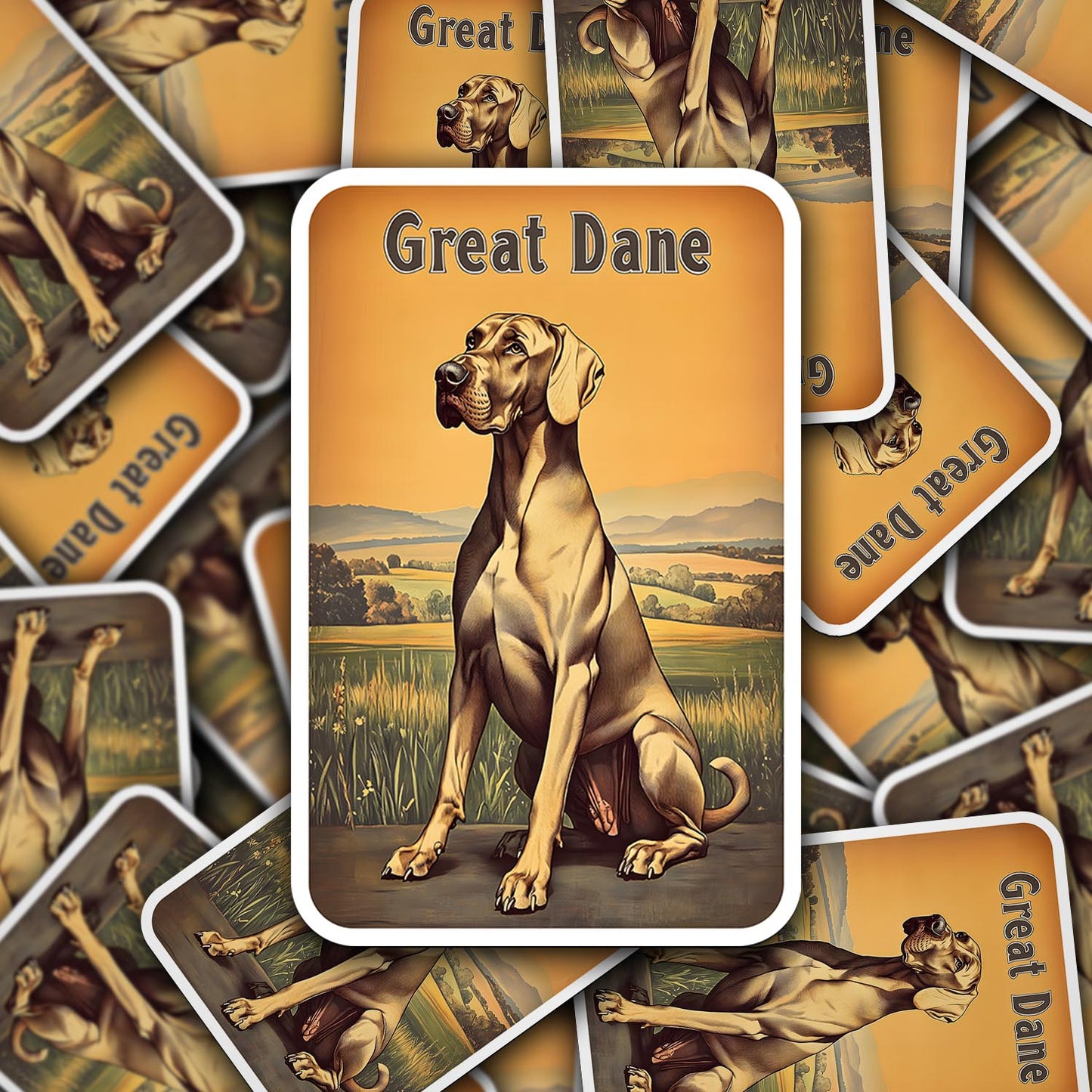 Vintage Great Dane Sticker – Durable Vinyl Sticker