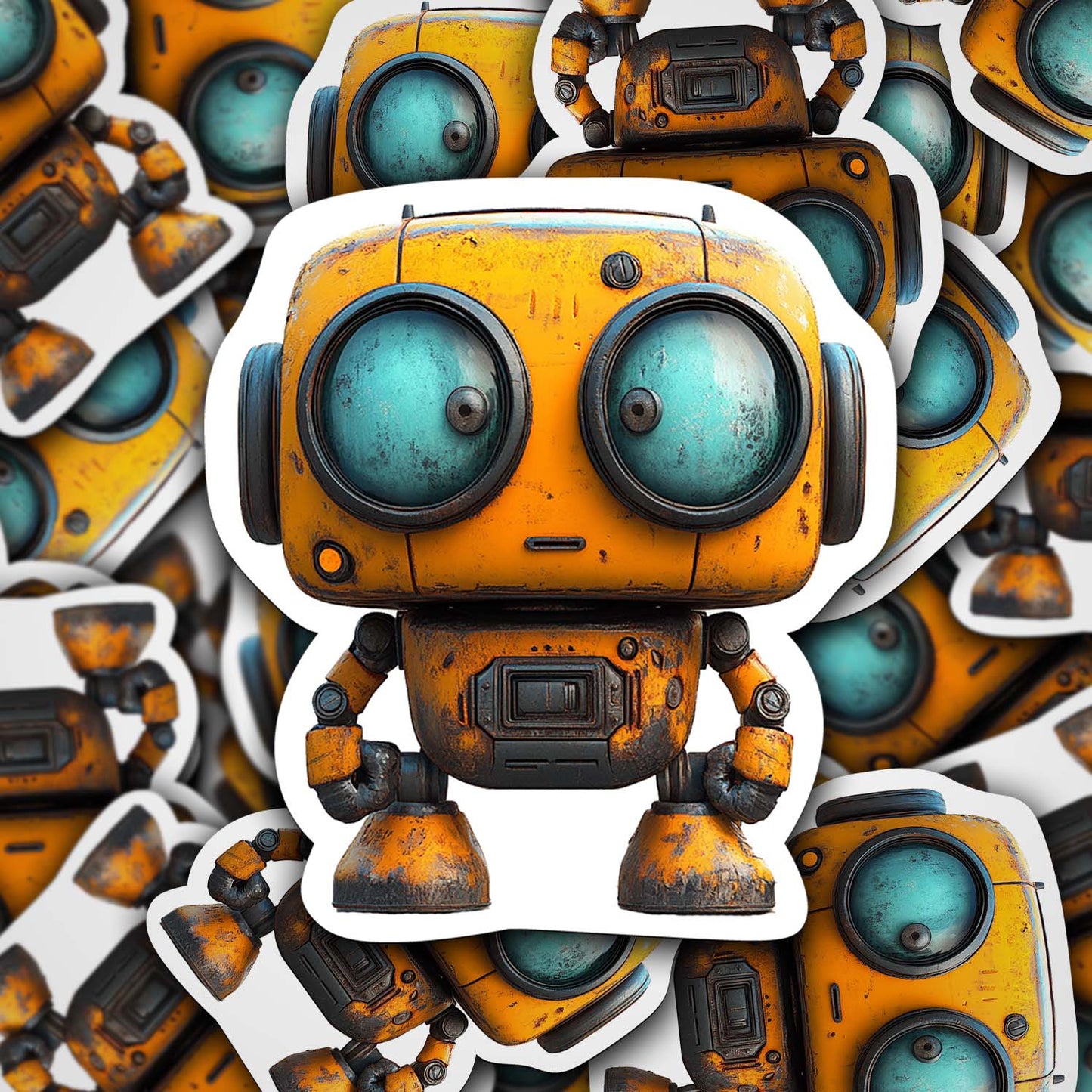 Cute Cartoon Robot Sticker – Durable Weatherproof Vinyl for All Surfaces