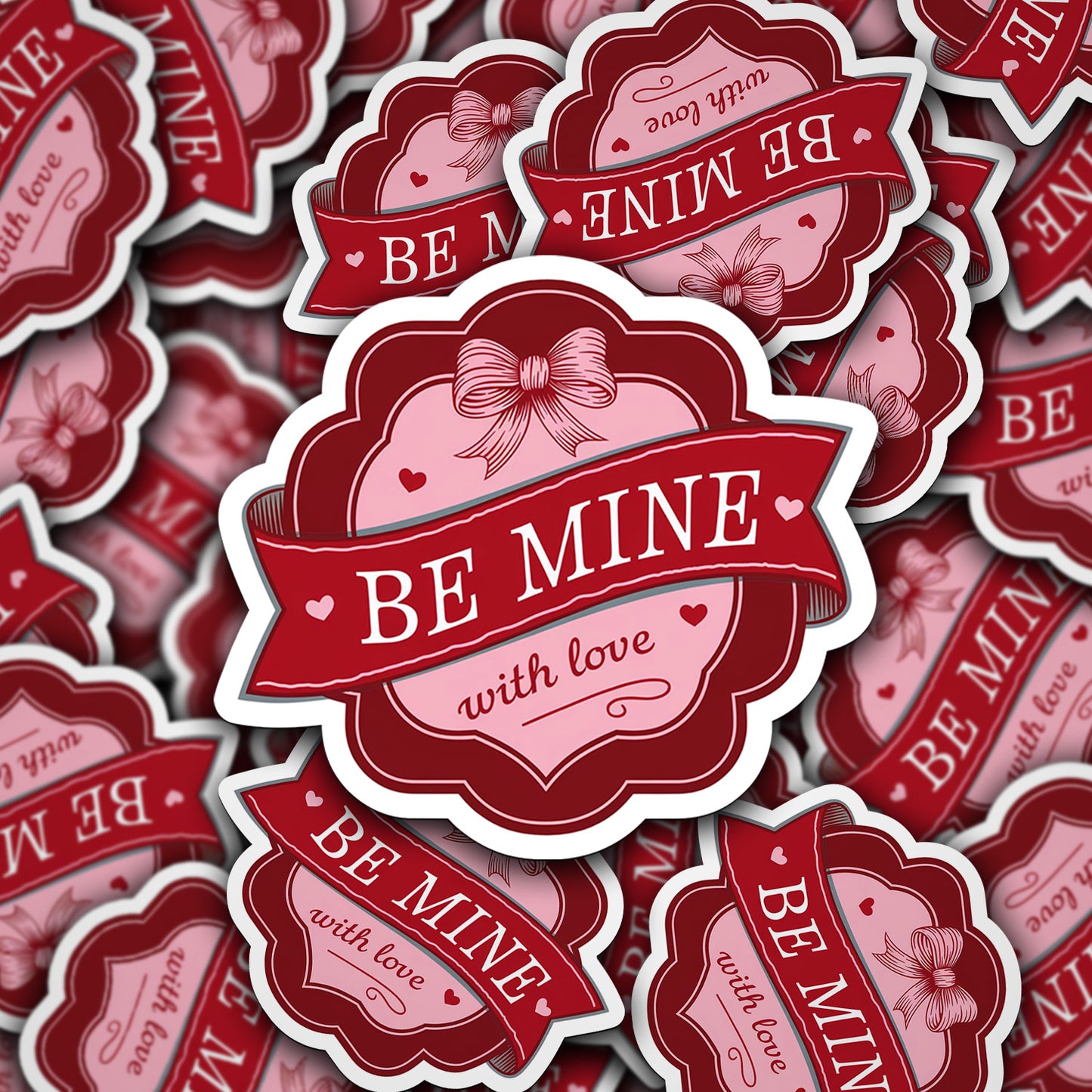 Be Mine With Love Vinyl Sticker