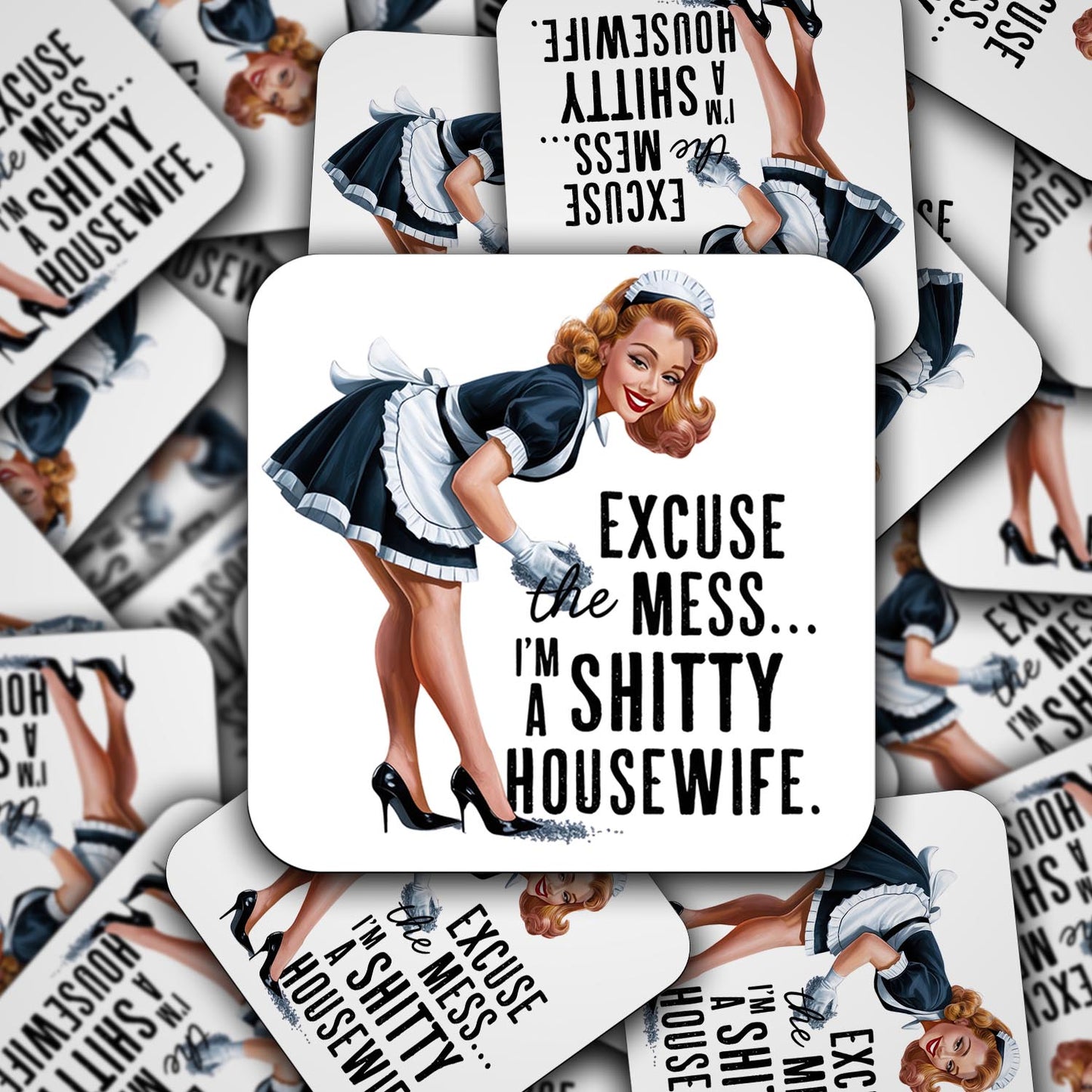 Sarcastic Pinup Girl Sticker – Weatherproof Vinyl for Laptops & Water Bottles