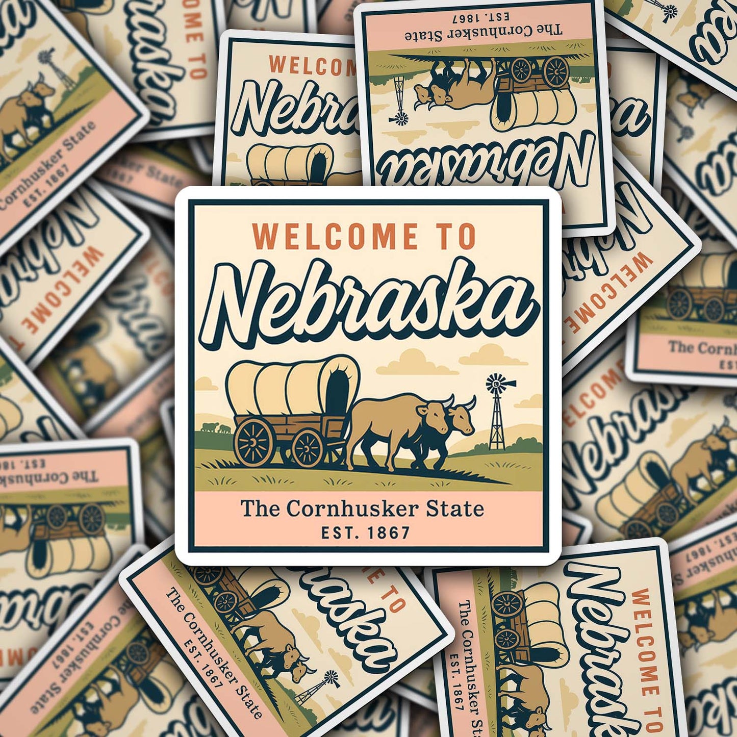 Welcome to Nebraska Vinyl Sticker – Vintage State Travel Decal