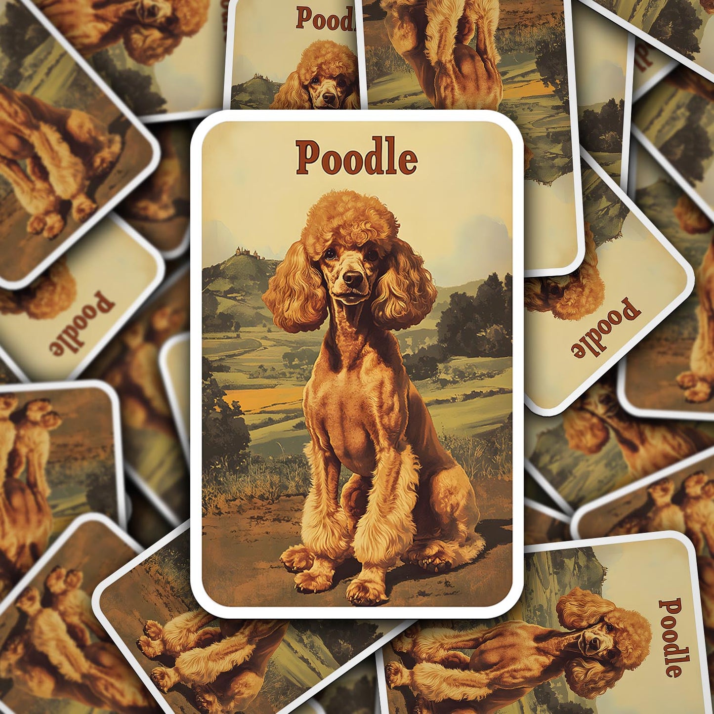Vintage Poodle Sticker – Durable Vinyl Sticker