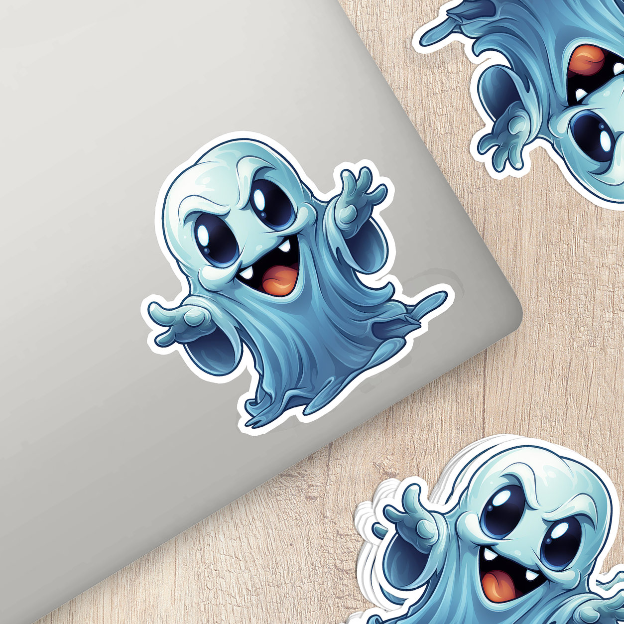 Cute Ghost Vinyl Sticker - Adorable Haunting for Your Gear