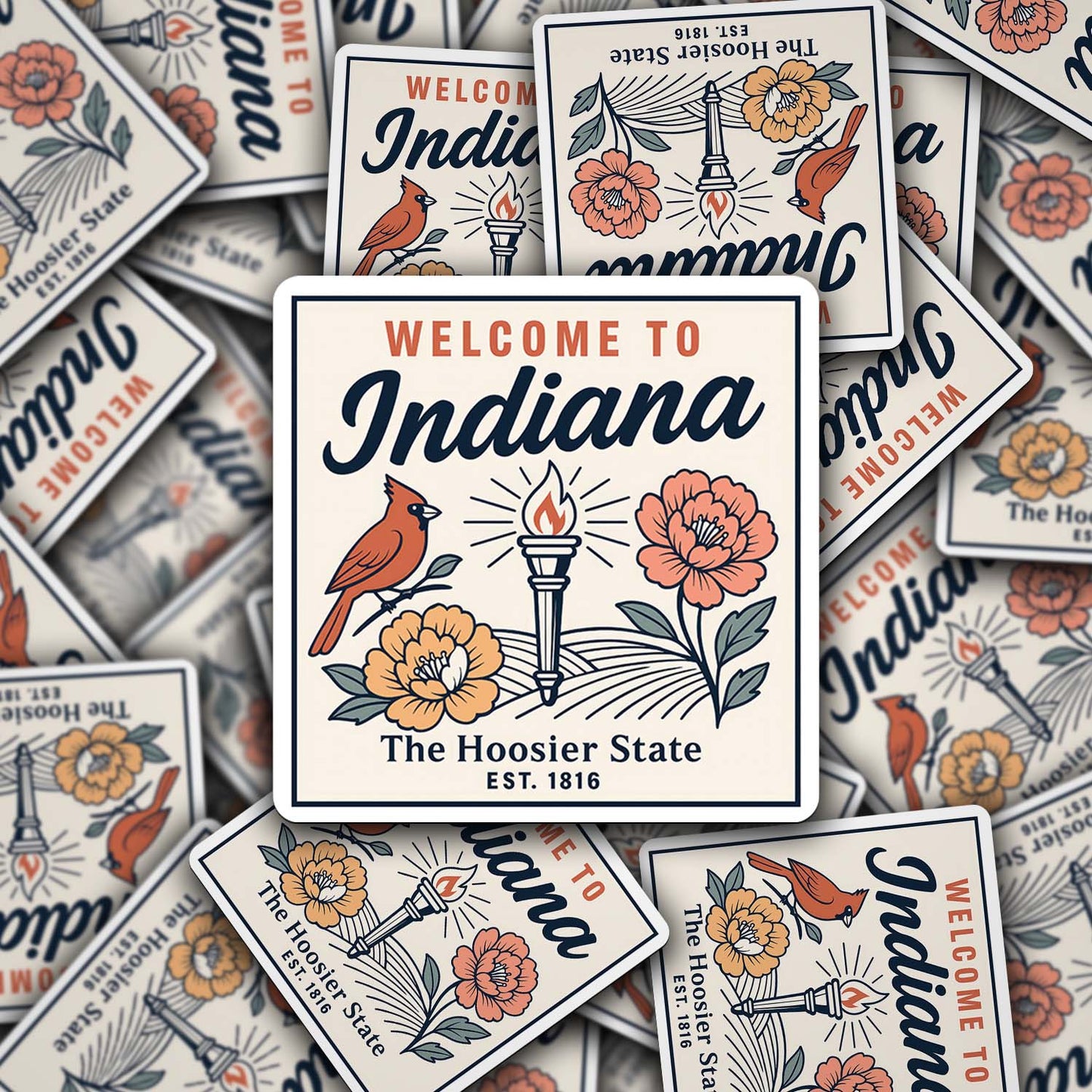 Welcome to Indiana Vinyl Sticker – Vintage State Travel Decal