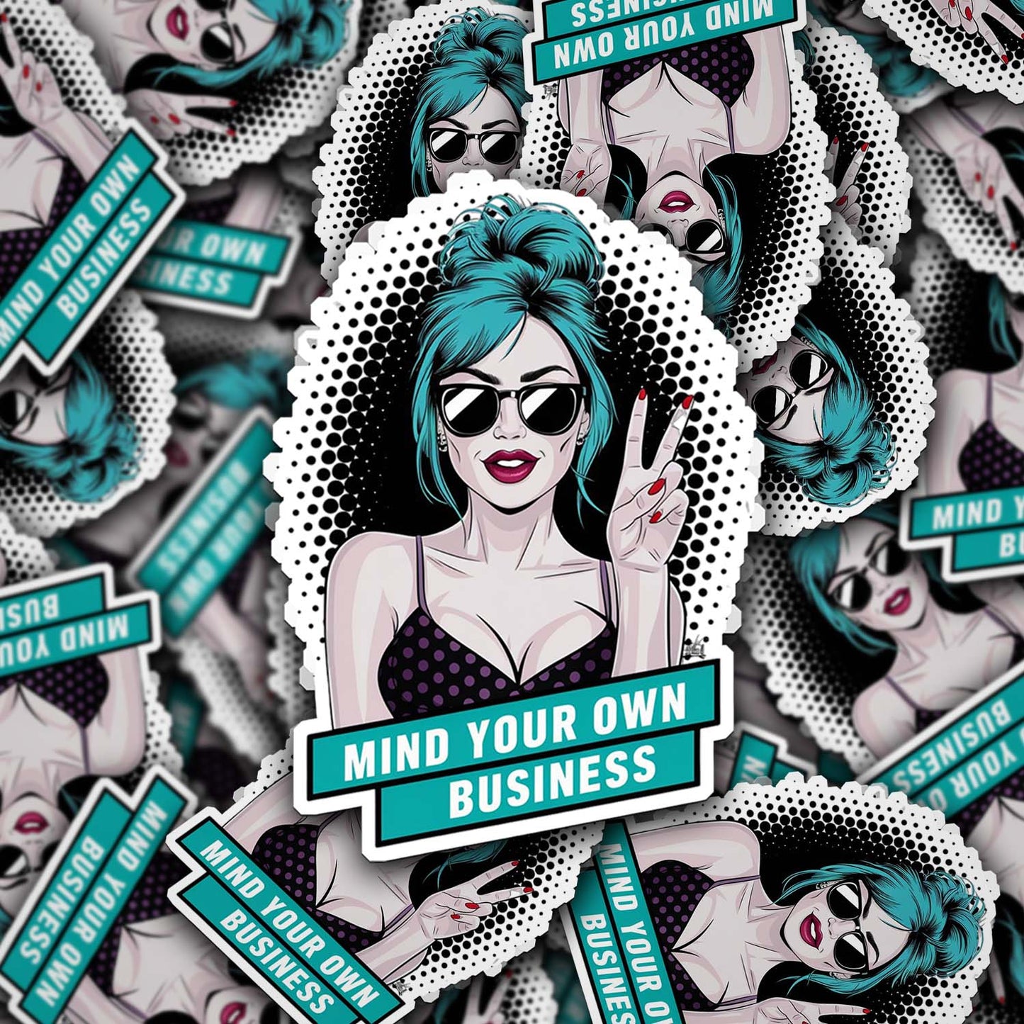 Retro Lady Sticker – Vintage-Inspired Weatherproof Vinyl for Laptops & More
