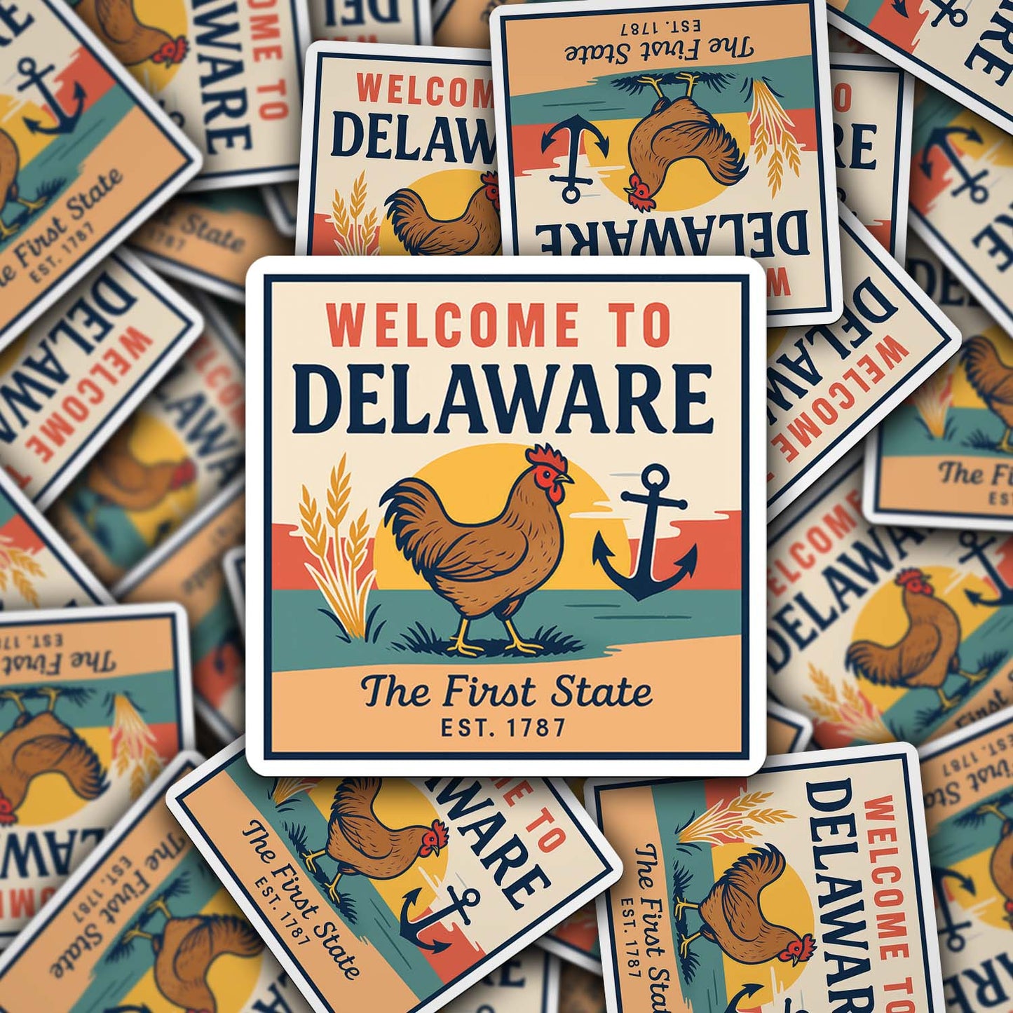 Welcome to Delaware Vinyl Sticker – Vintage State Travel Decal