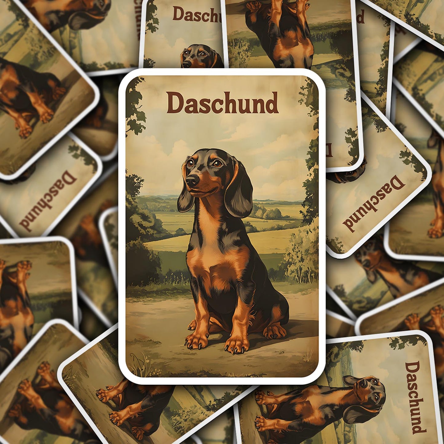 Vintage Daschund Sticker – Durable Vinyl Sticker