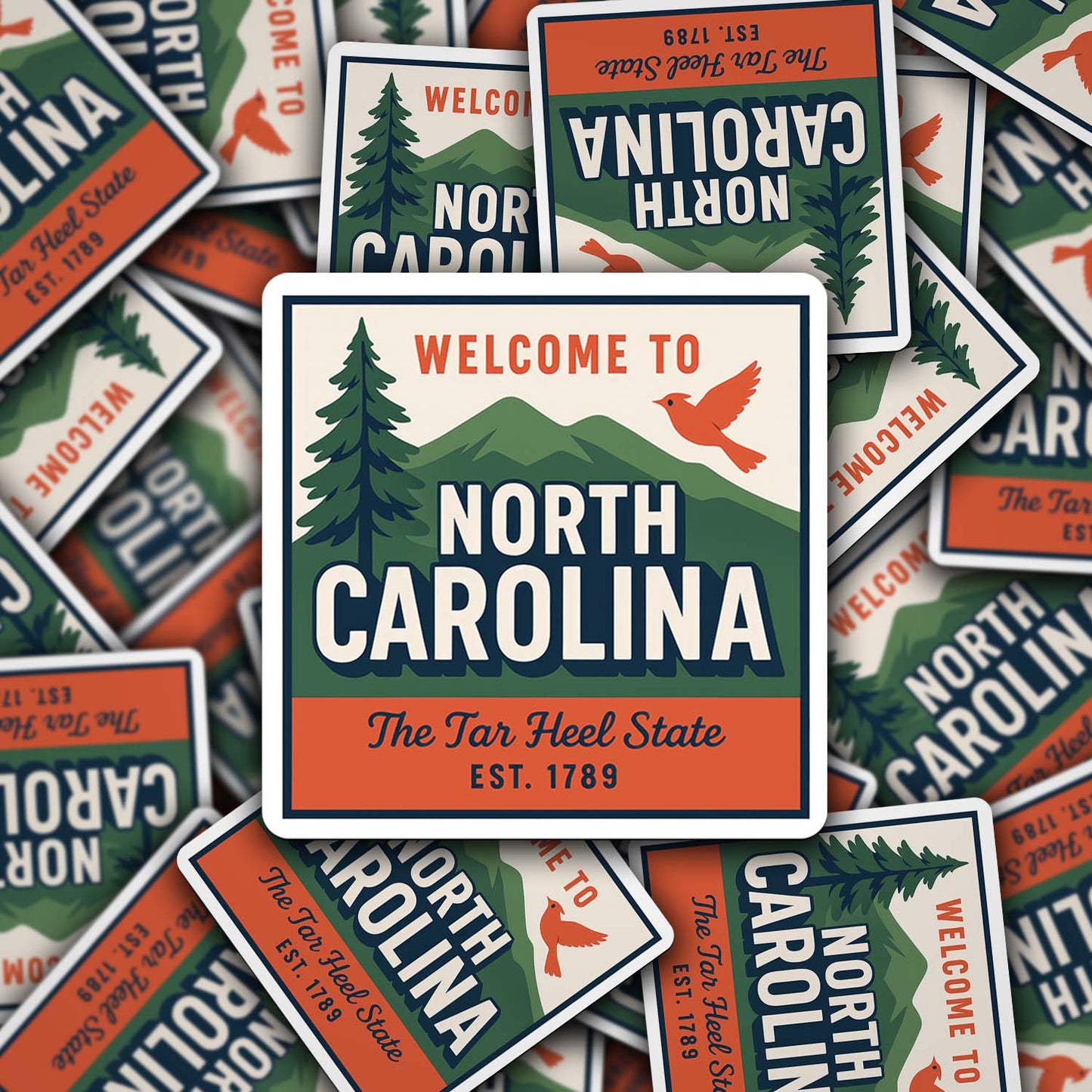 Welcome to North Carolina Vinyl Sticker – Vintage State Travel Decal
