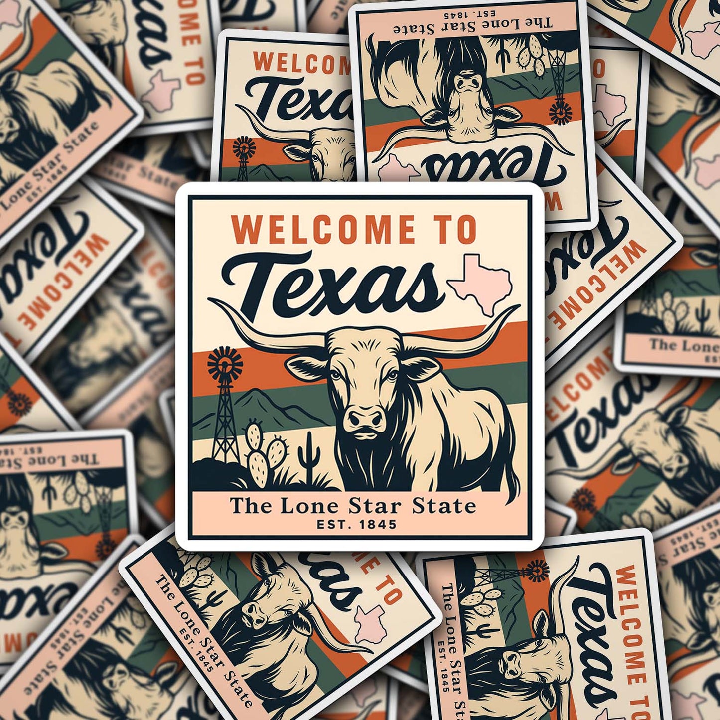 Welcome to Texas Vinyl Sticker – Vintage State Travel Decal
