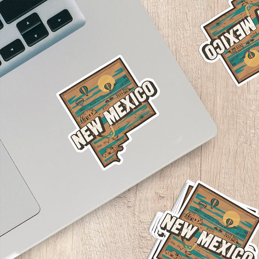 Retro Vinyl State Sticker - New Mexico