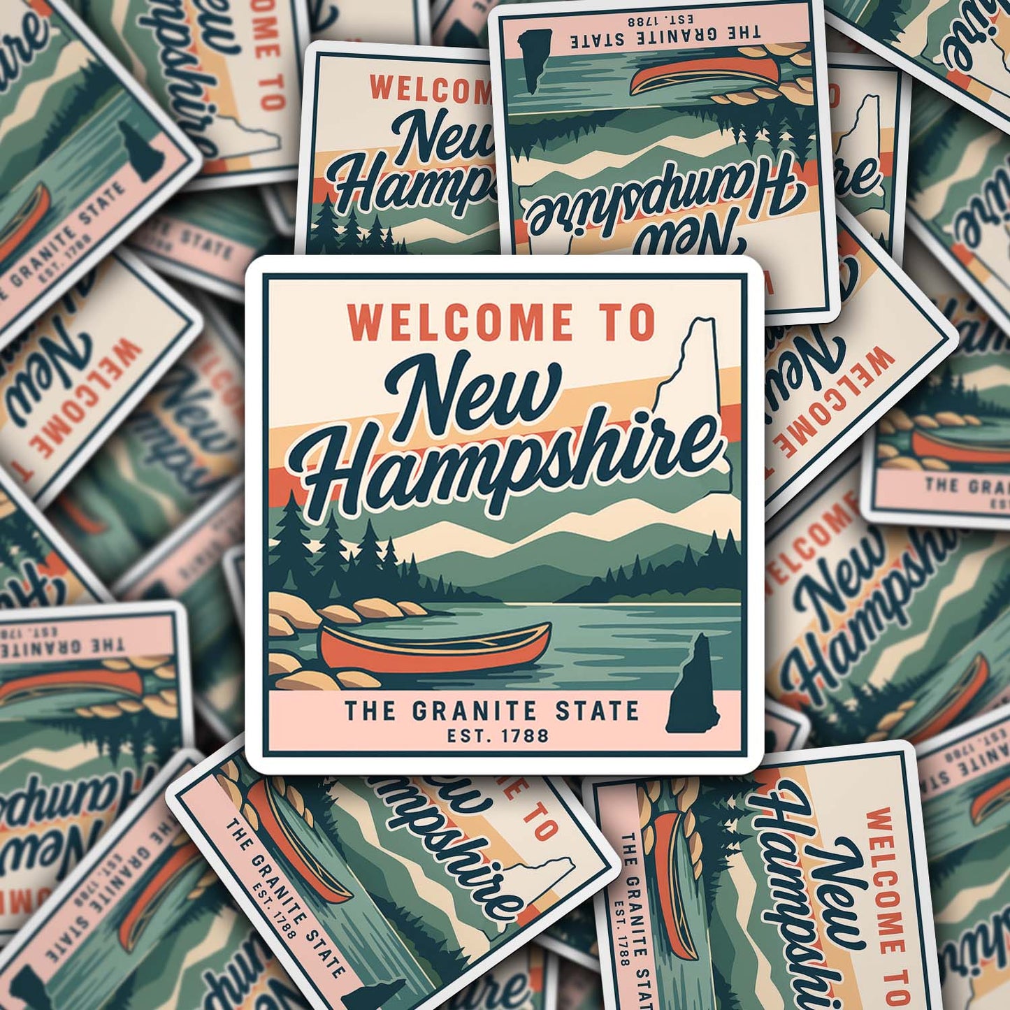 Welcome to New Hampshire Vinyl Sticker – Vintage State Travel Decal